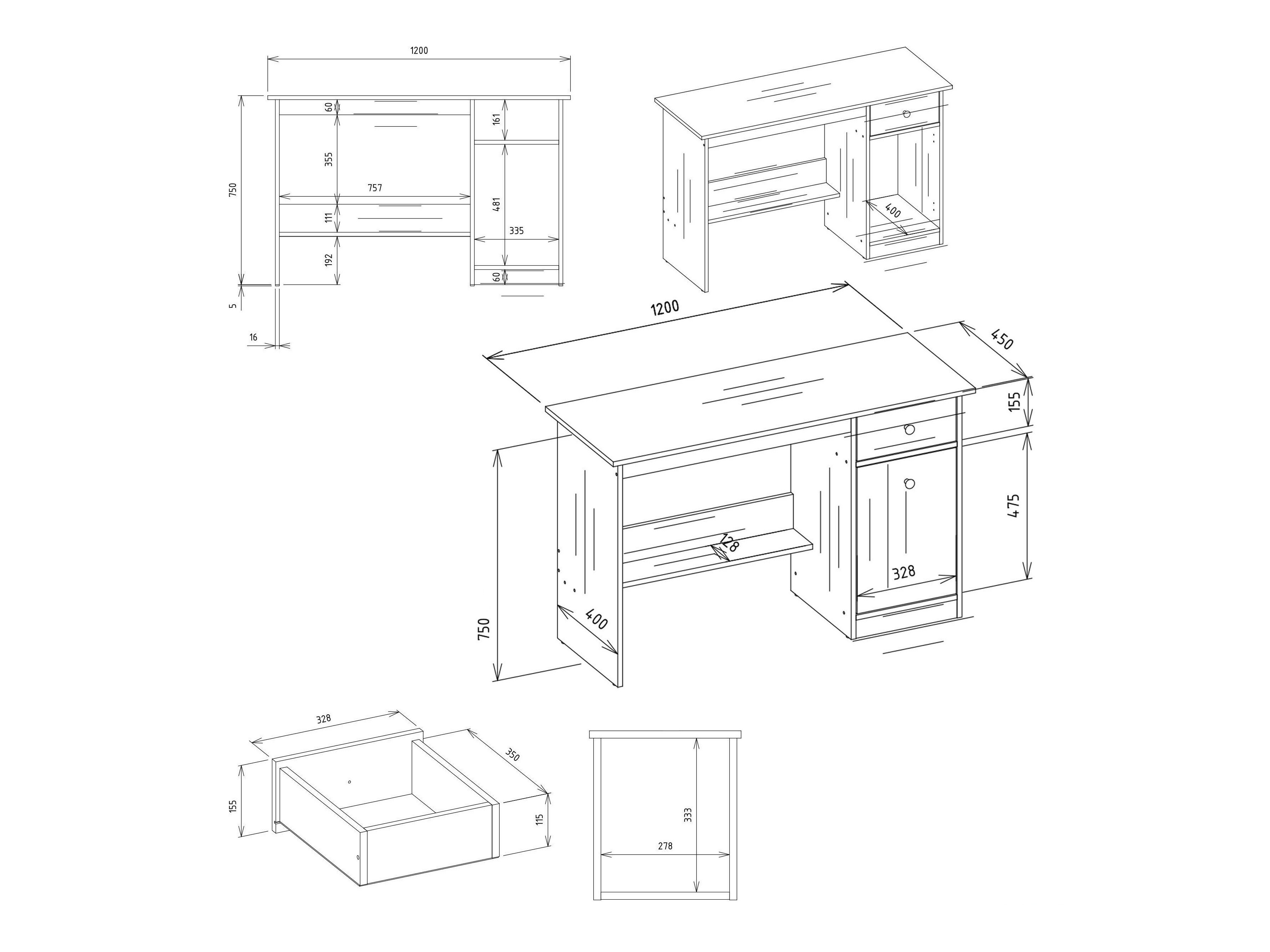 Darbo stalas Mandeville 366