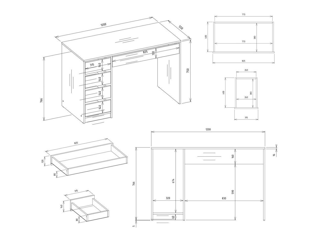 Darbo stalas Mandeville 368
