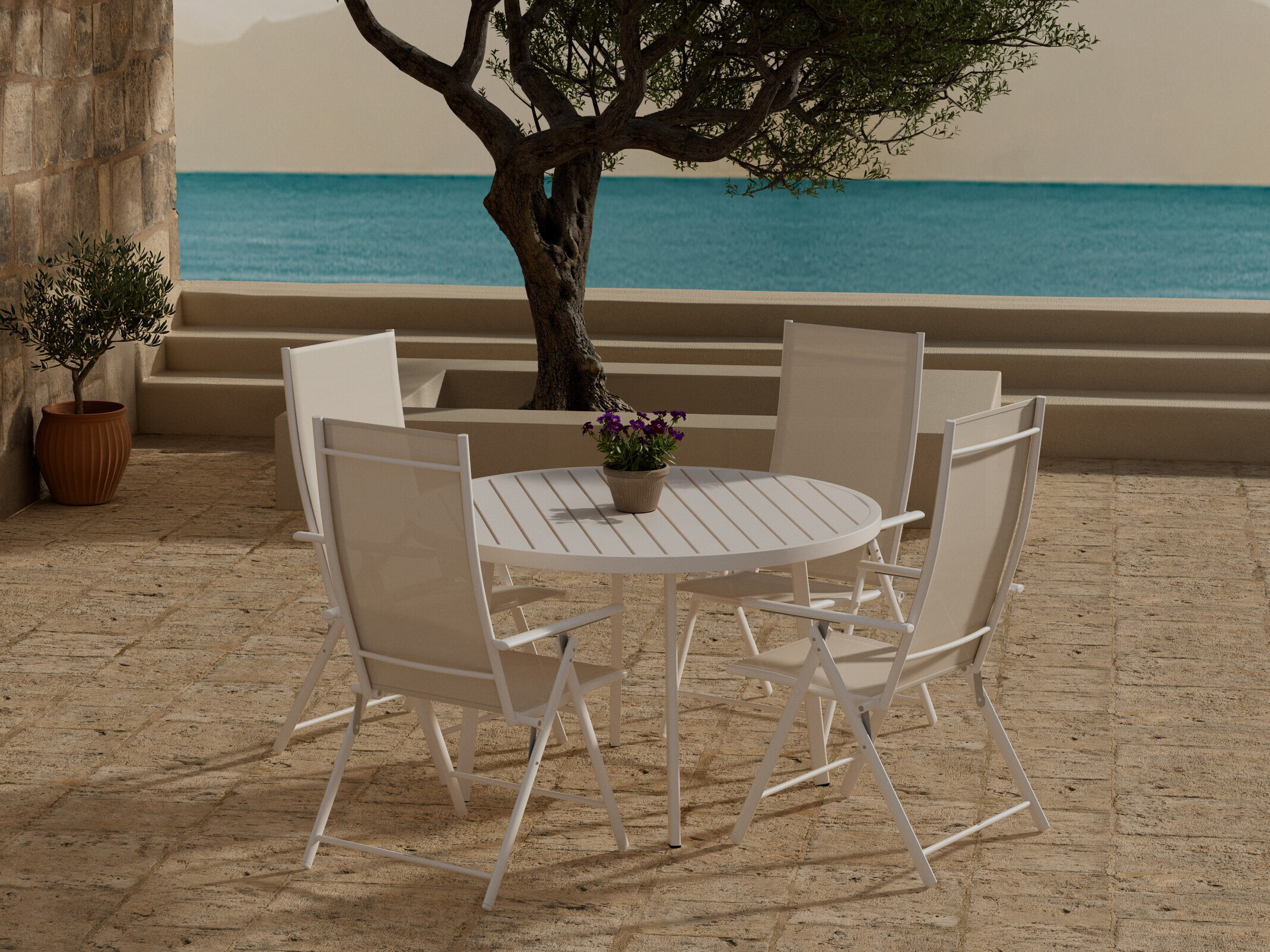 Stalo ir kėdžių komplektas Dallas 5257 (Smėlinė)