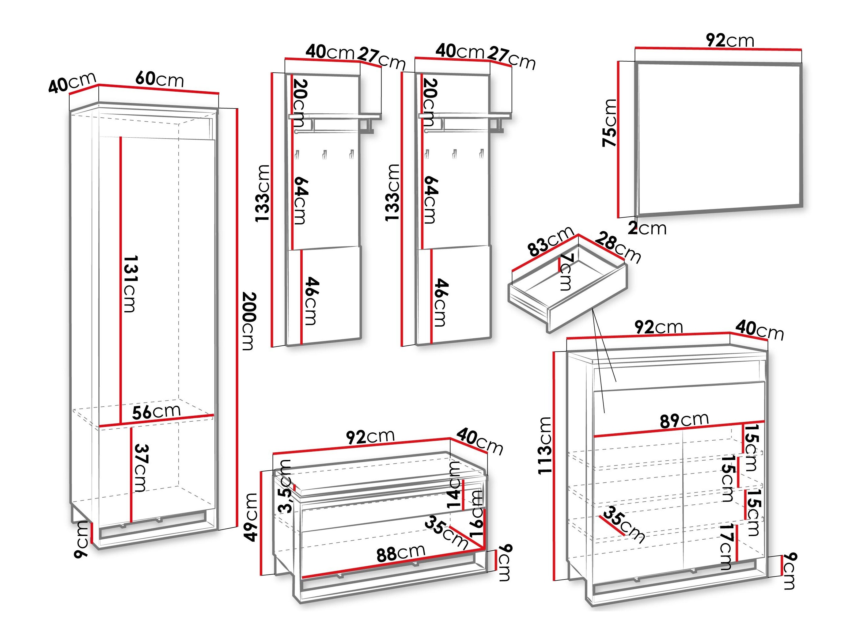 Prieškambario komplektas Luliru 153