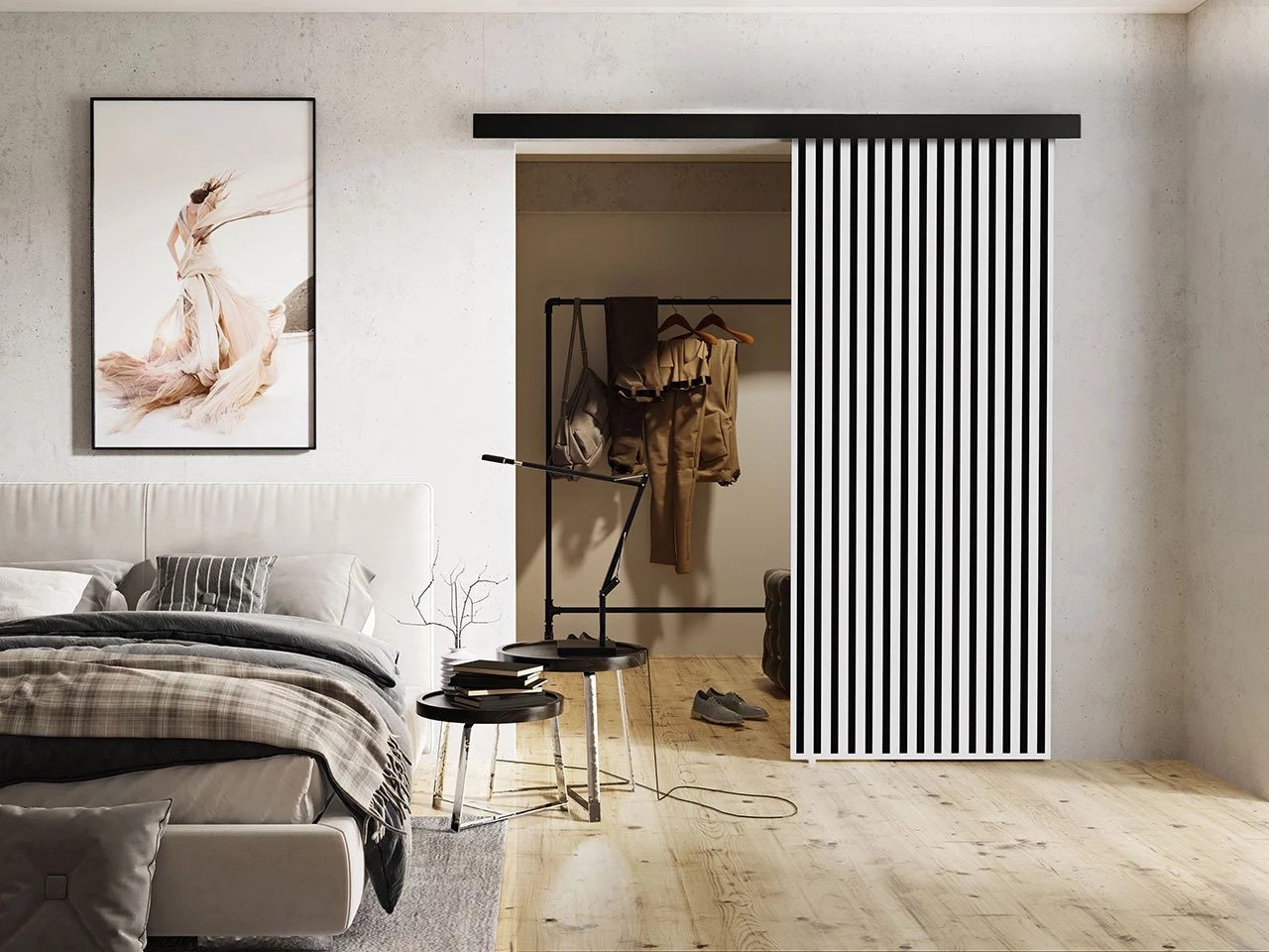 Stumdomos durys Dover 202 (Balta + Juoda)