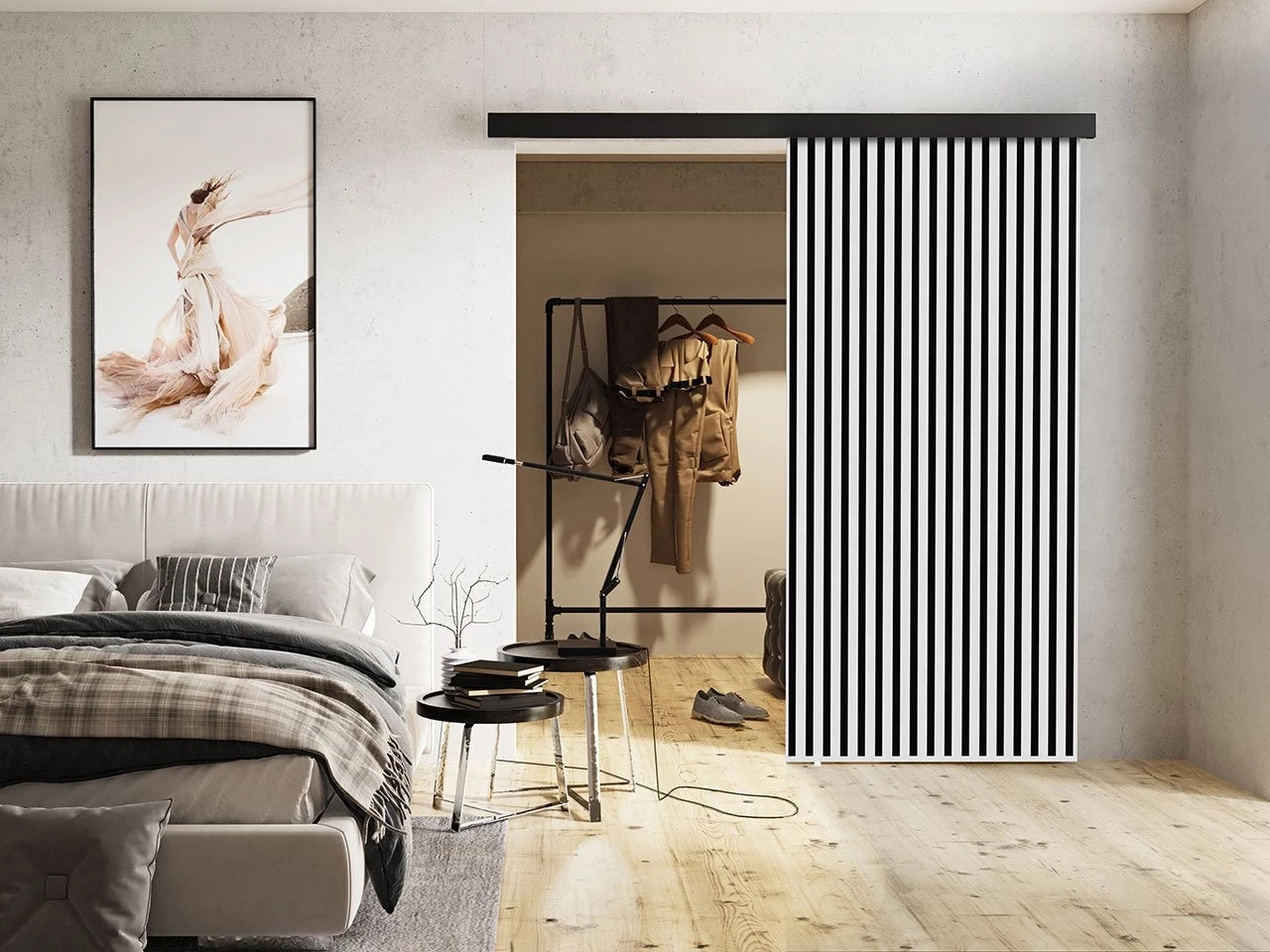 Stumdomos durys Dover 203 (Balta + Juoda)