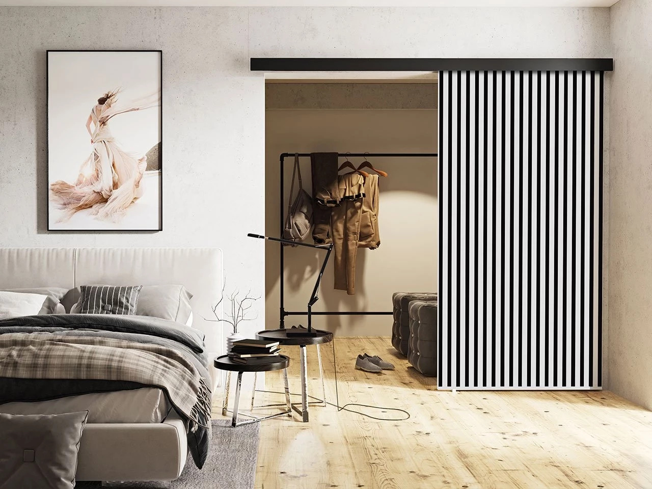 Stumdomos durys Dover 204 (Balta + Juoda)