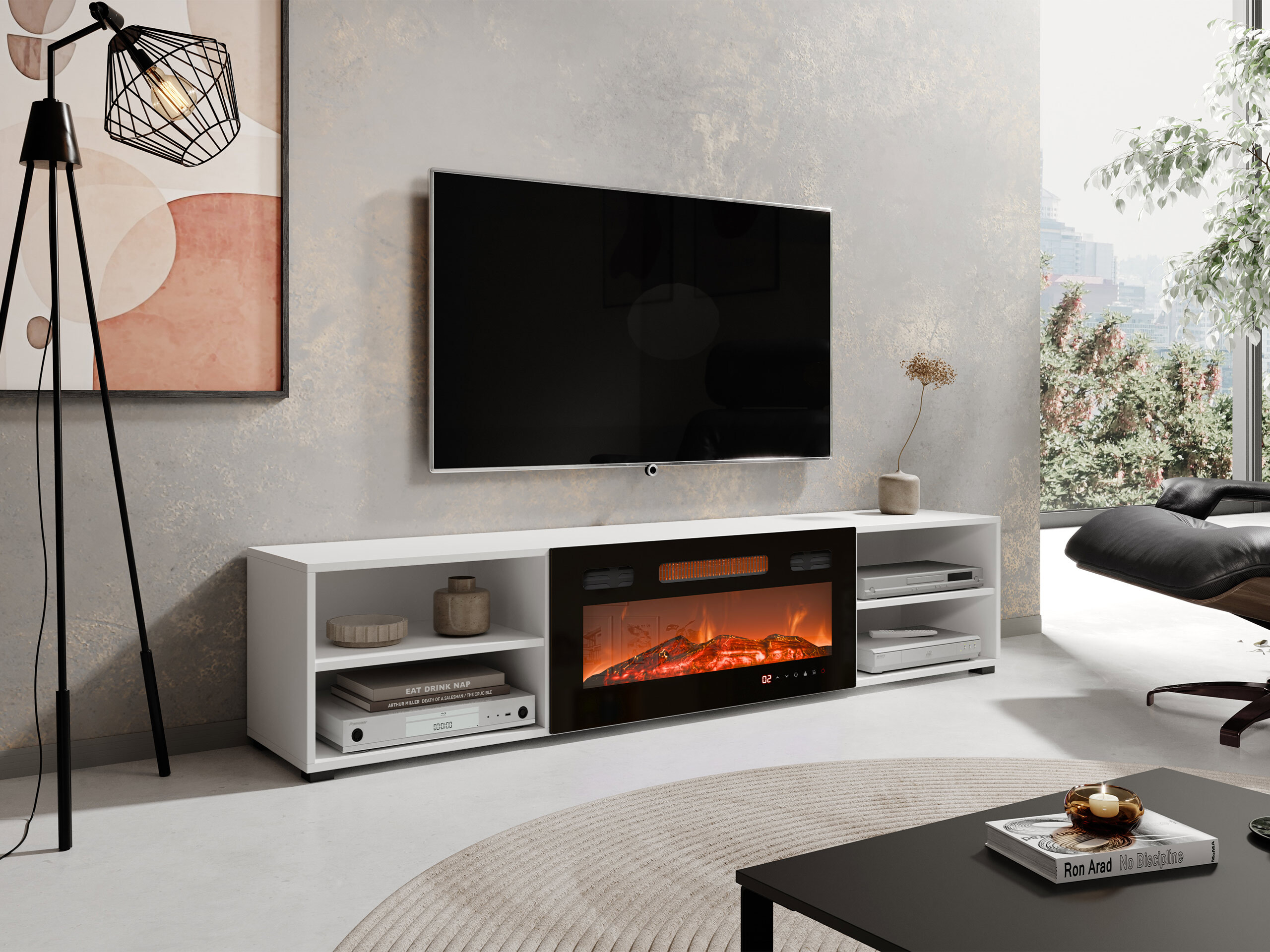 TV staliukas Charlotte 190 (Balta + Juoda)