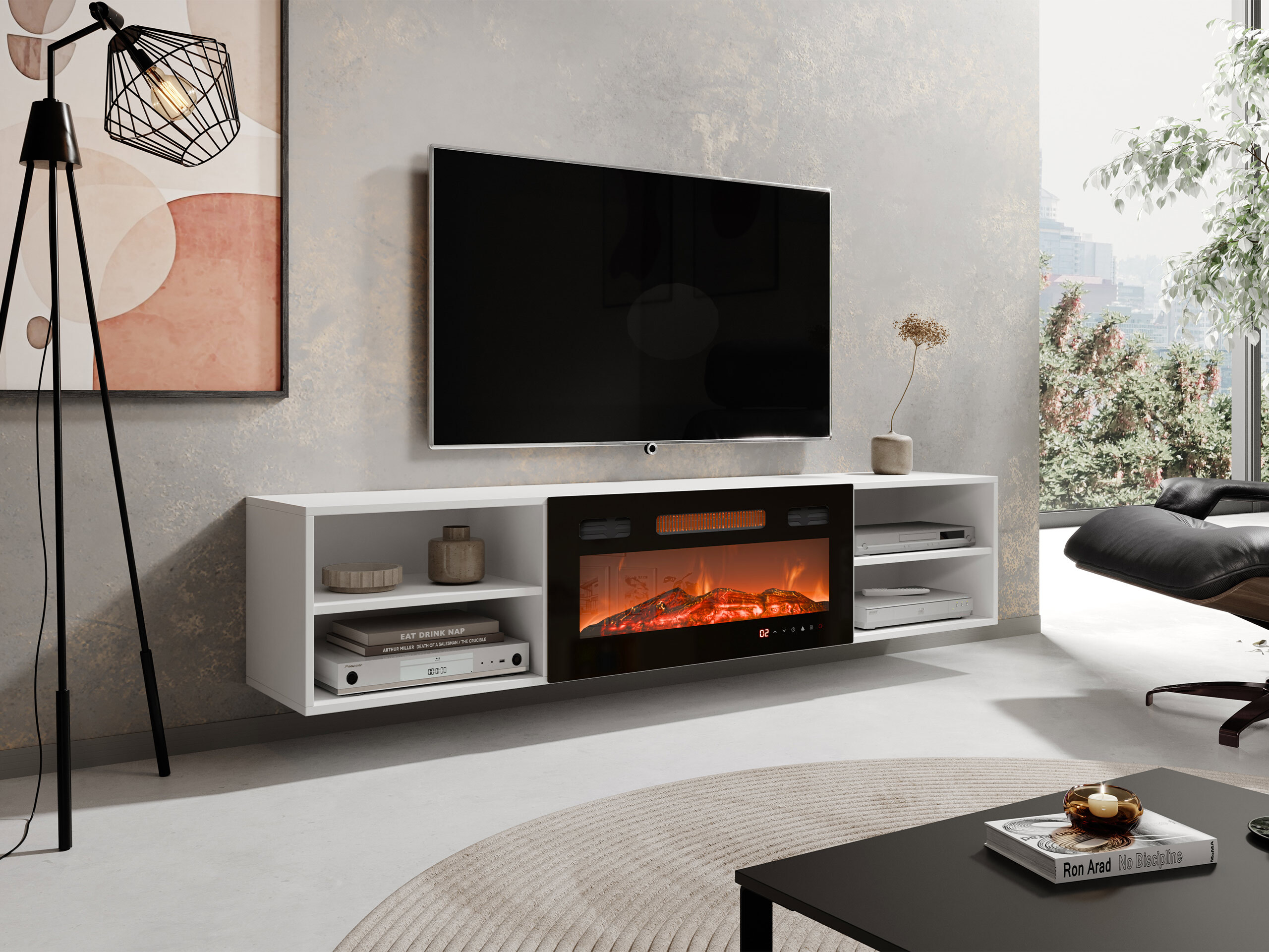 TV staliukas Charlotte 190 (Balta + Juoda)