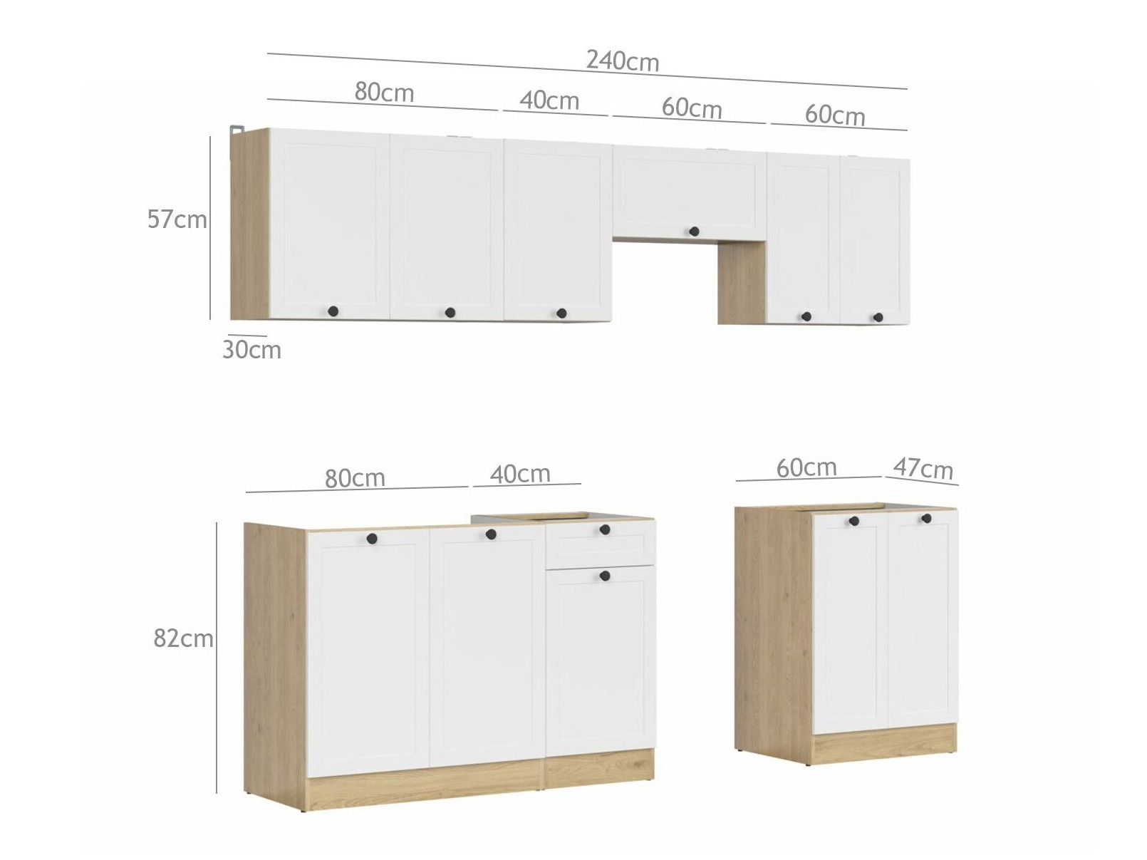 Modulinis virtuvės komplektas Classic White 119