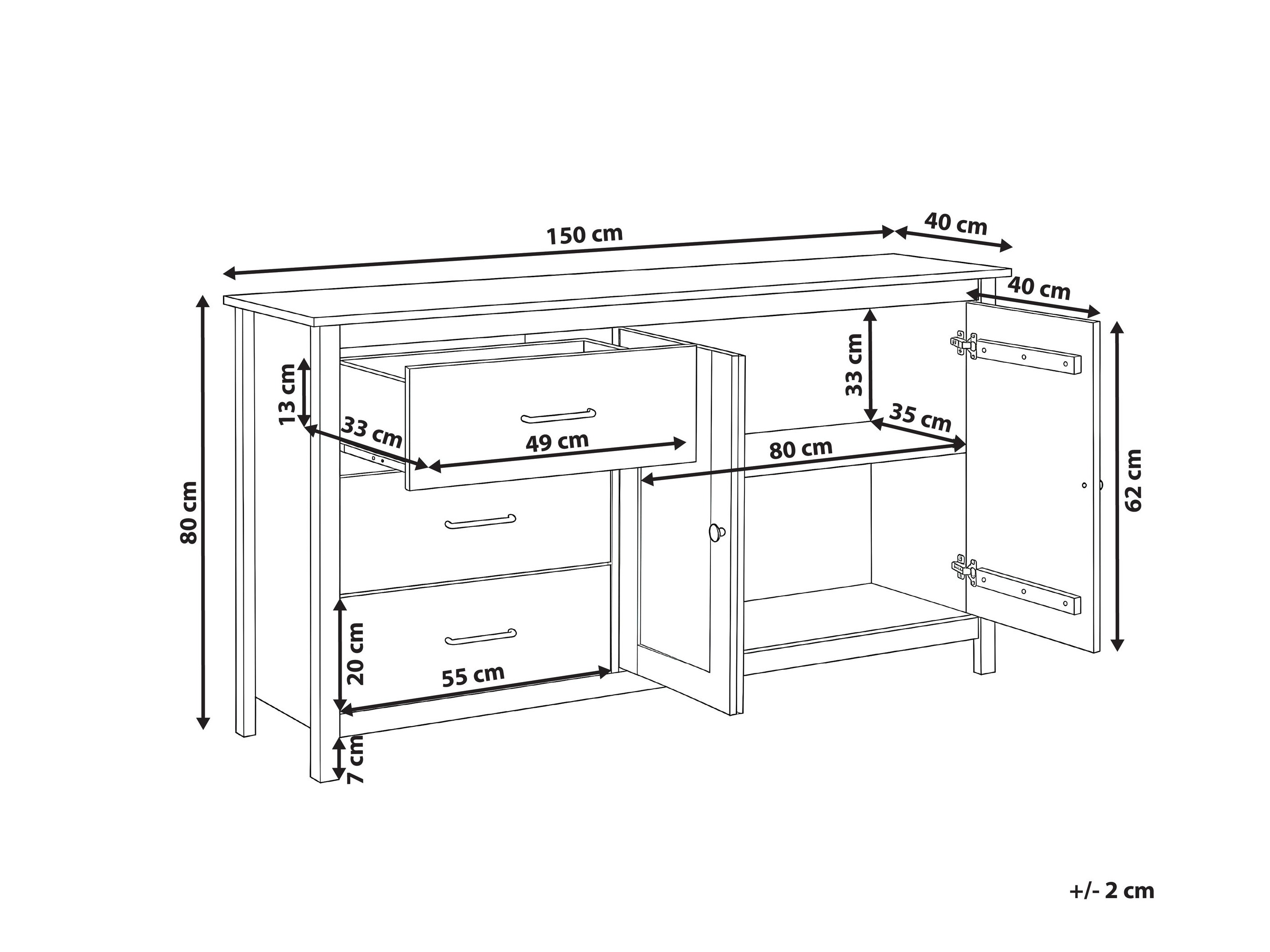 Komoda Berwyn 3317 (Žalia + Pušis)