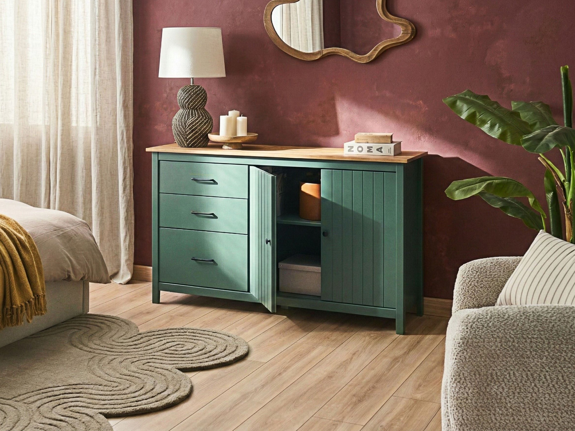 Komoda Berwyn 3317 (Žalia + Pušis)