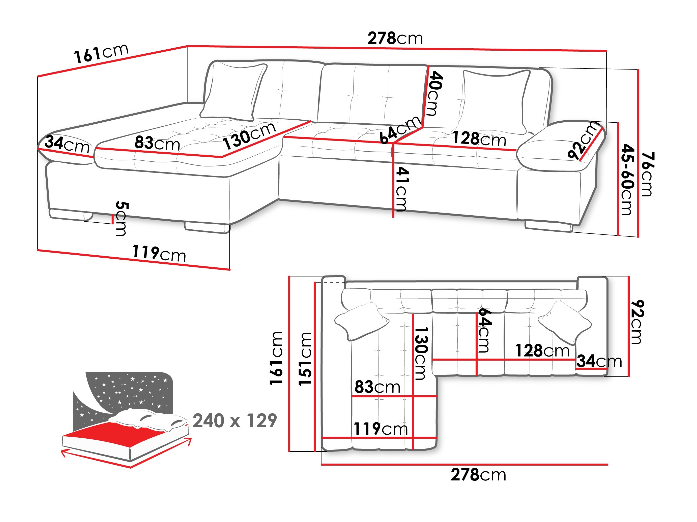 Minkštas kampas Comfivo Sanitas I (Lumo 55)