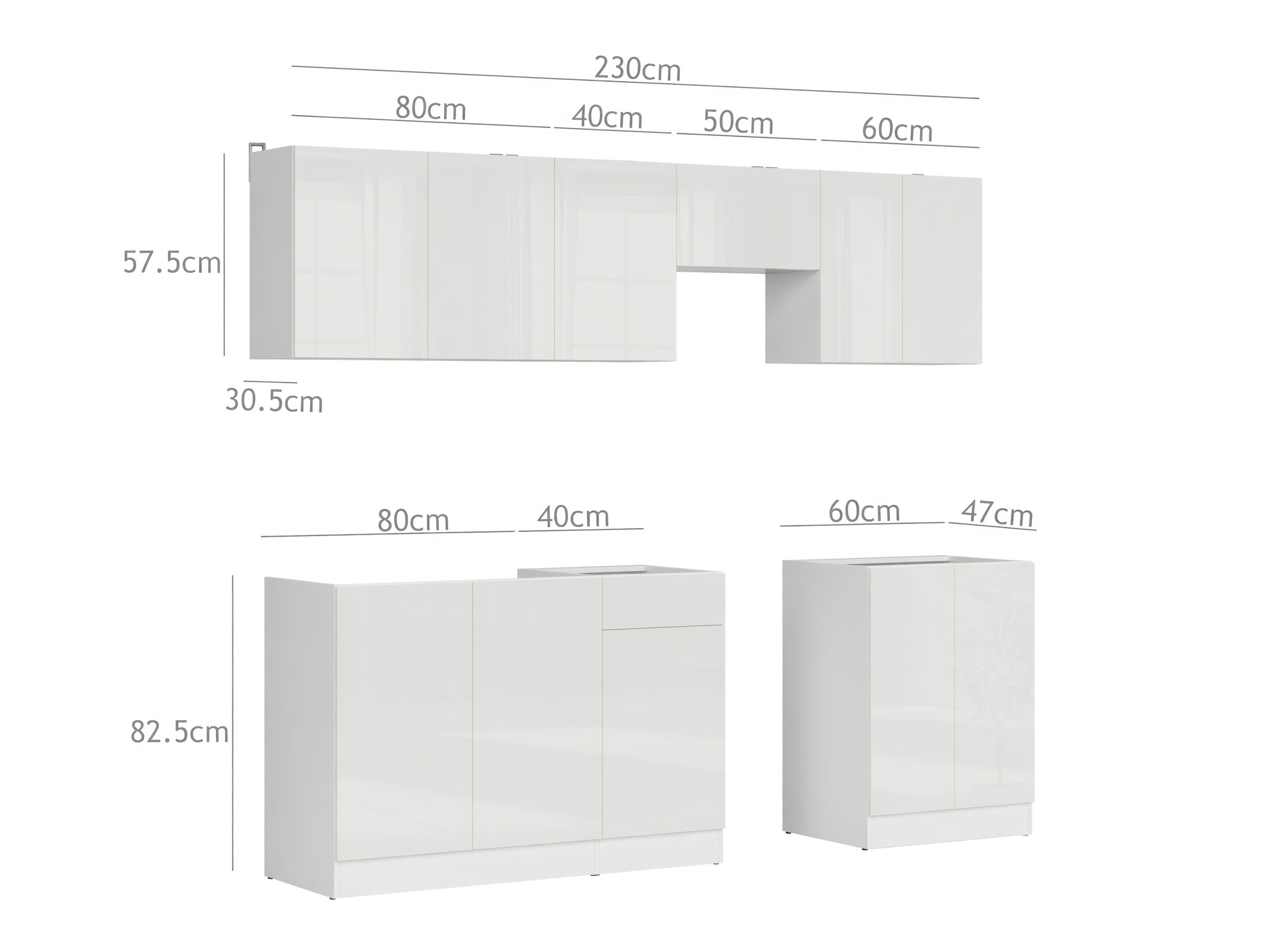 Modulinis virtuvės komplektas Classic White 120