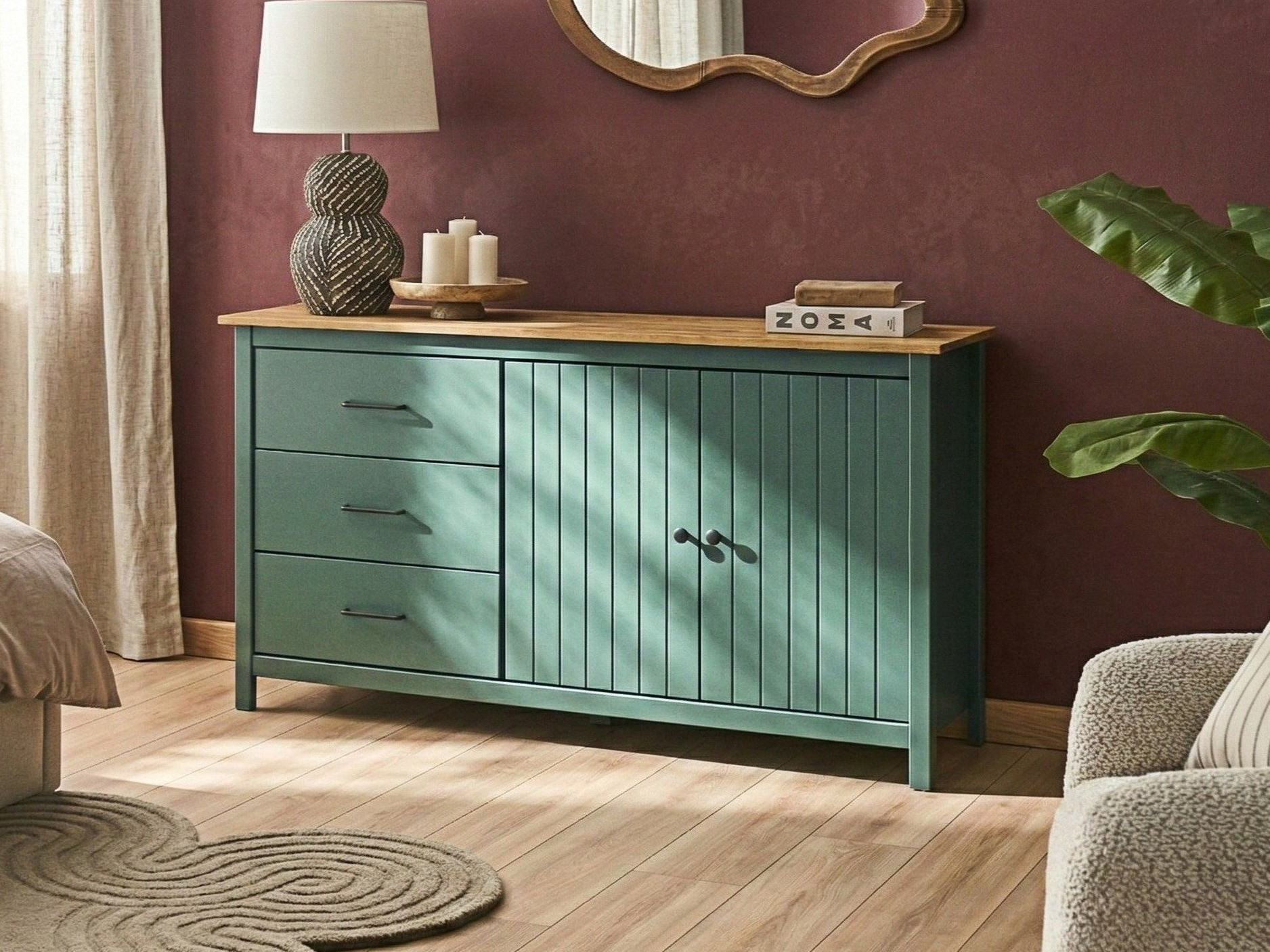 Komoda Berwyn 3317 (Žalia + Pušis)