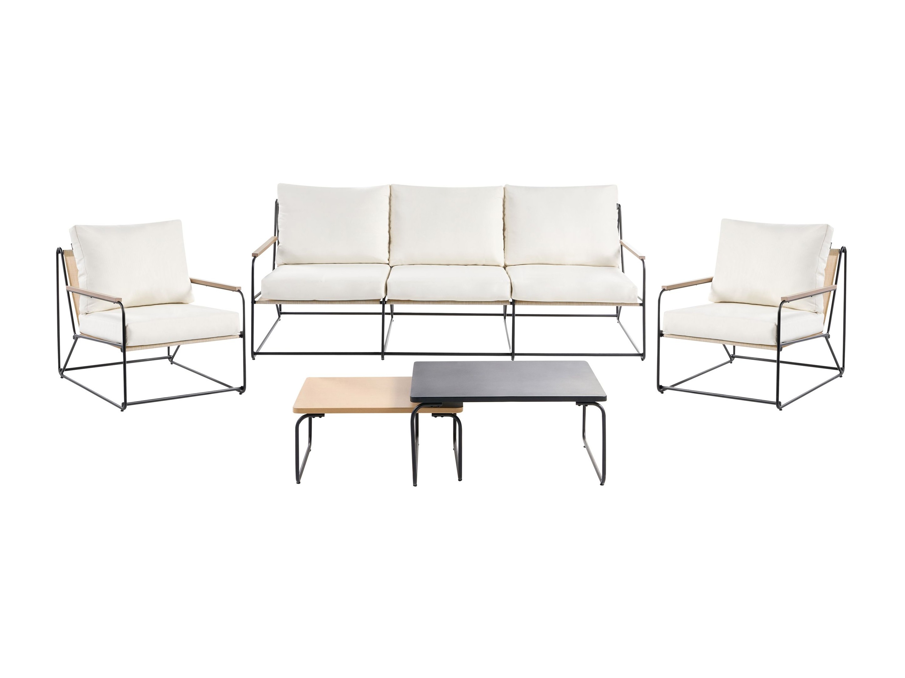 Lauko baldų komplektas Berwyn 3320 (Juoda + Smėlinė)