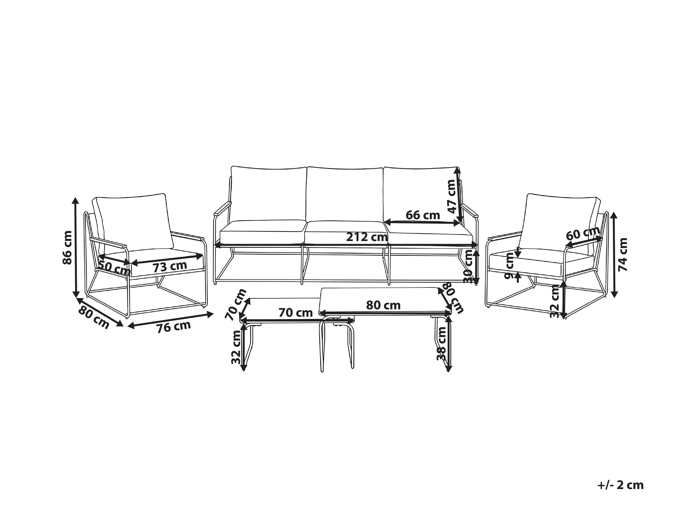 Lauko baldų komplektas Berwyn 3320 (Juoda + Smėlinė)