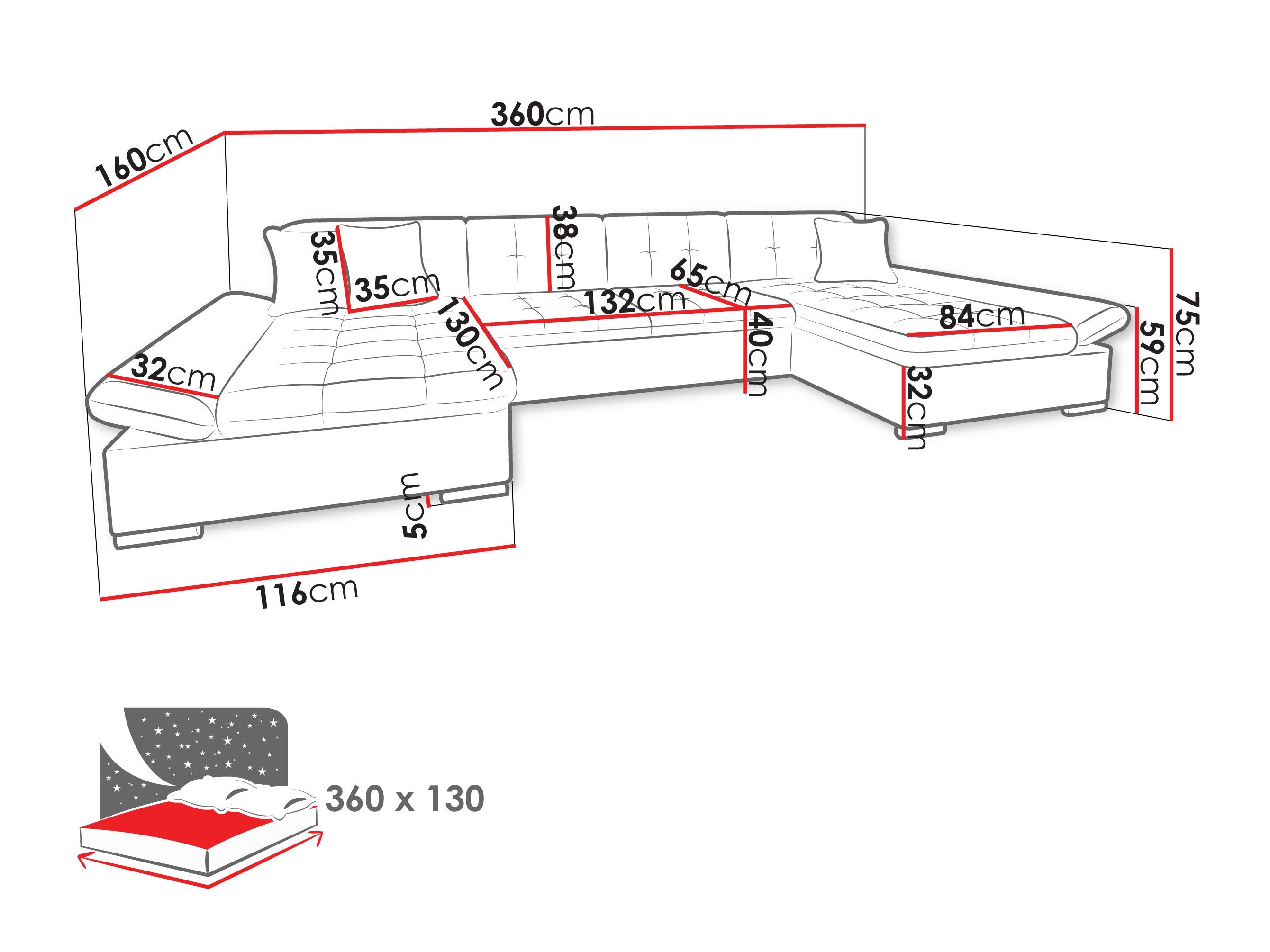 Minkštas kampas Comfivo Ficus (Flow 22)