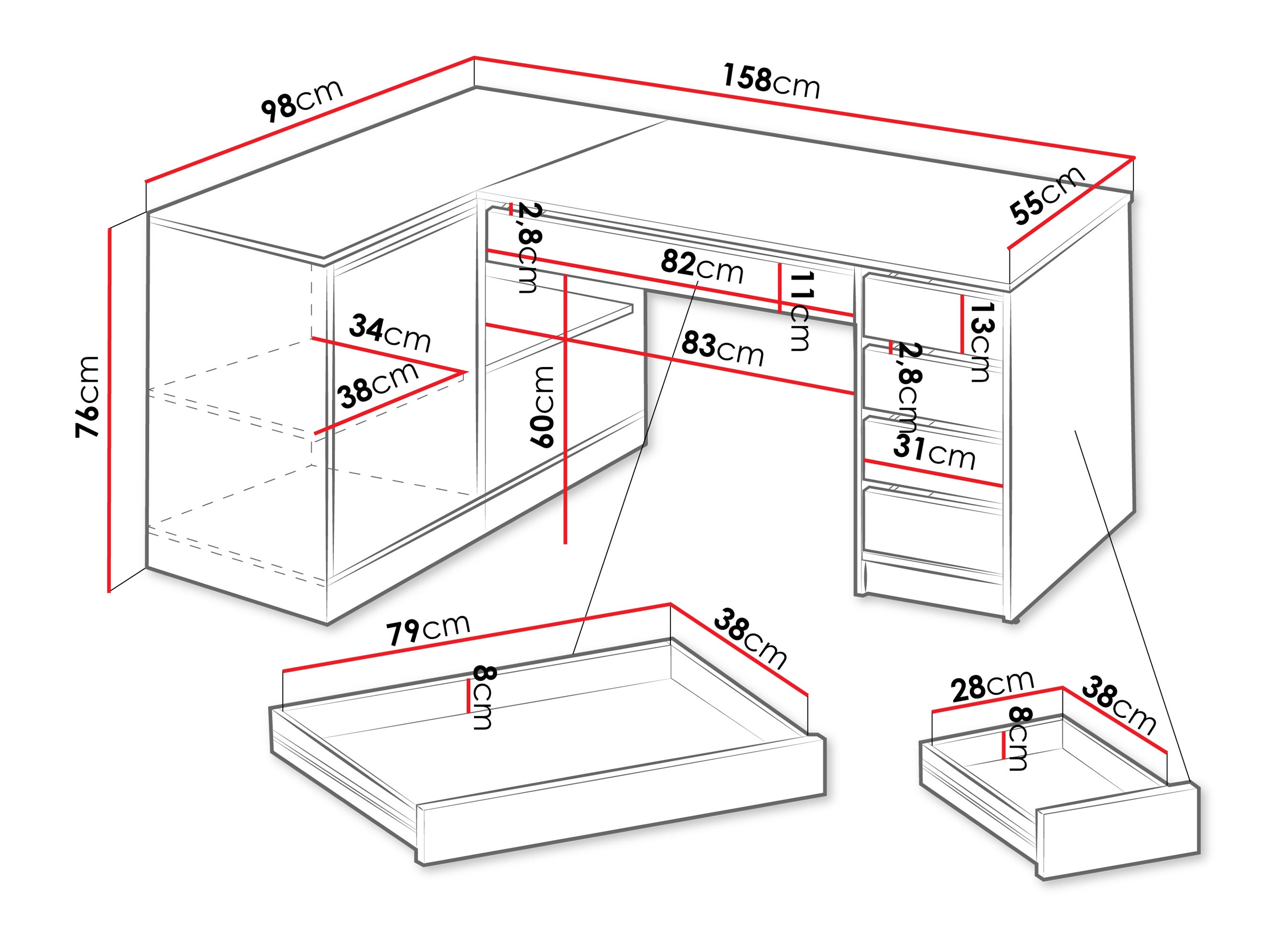 Kampinis darbo stalas Comfivo 568 (Smėlinė)