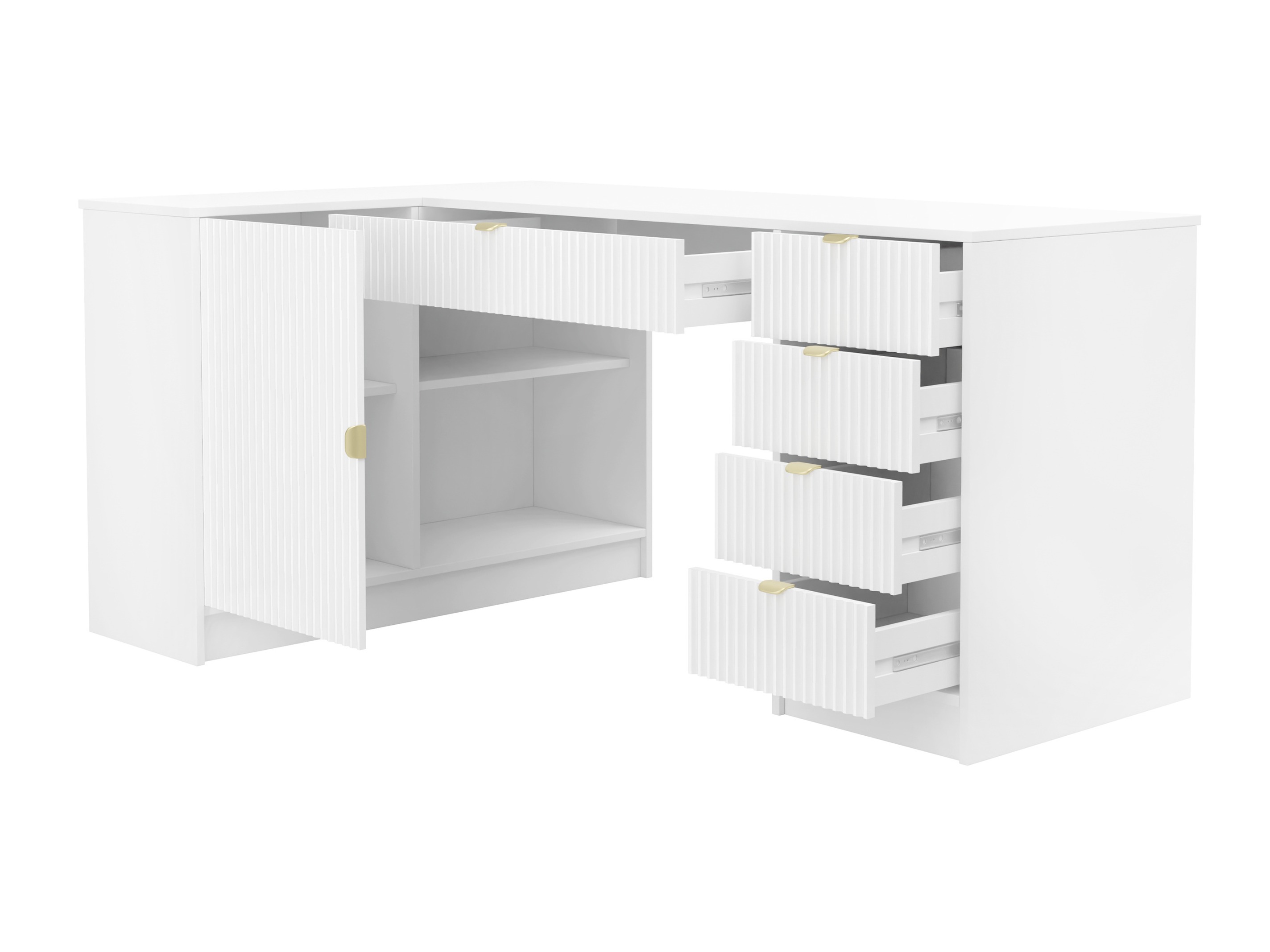 Kampinis darbo stalas Comfivo Larmire 127 (Graikinis riešutas)