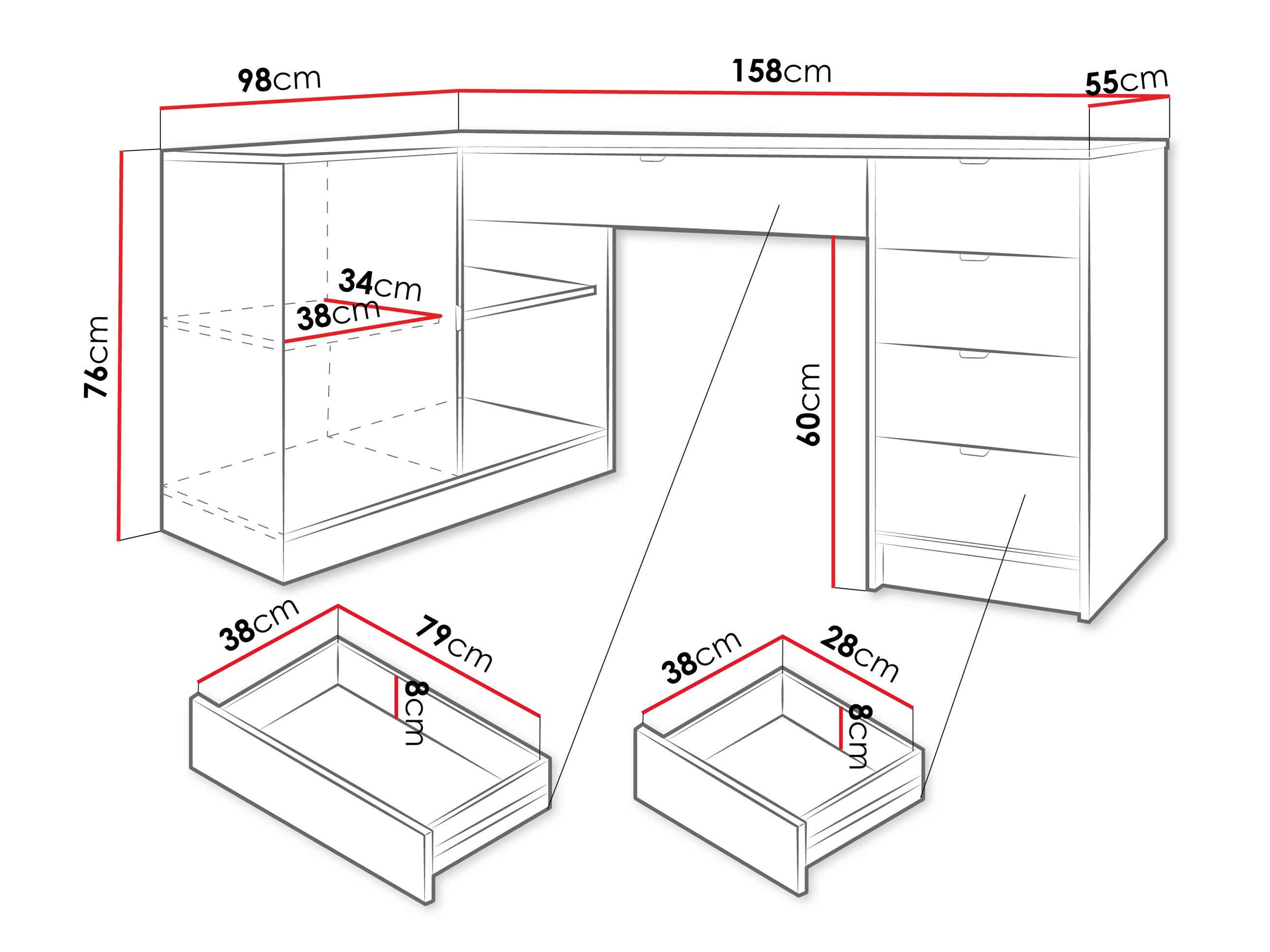 Kampinis darbo stalas Comfivo Larmire 127 (Graikinis riešutas)