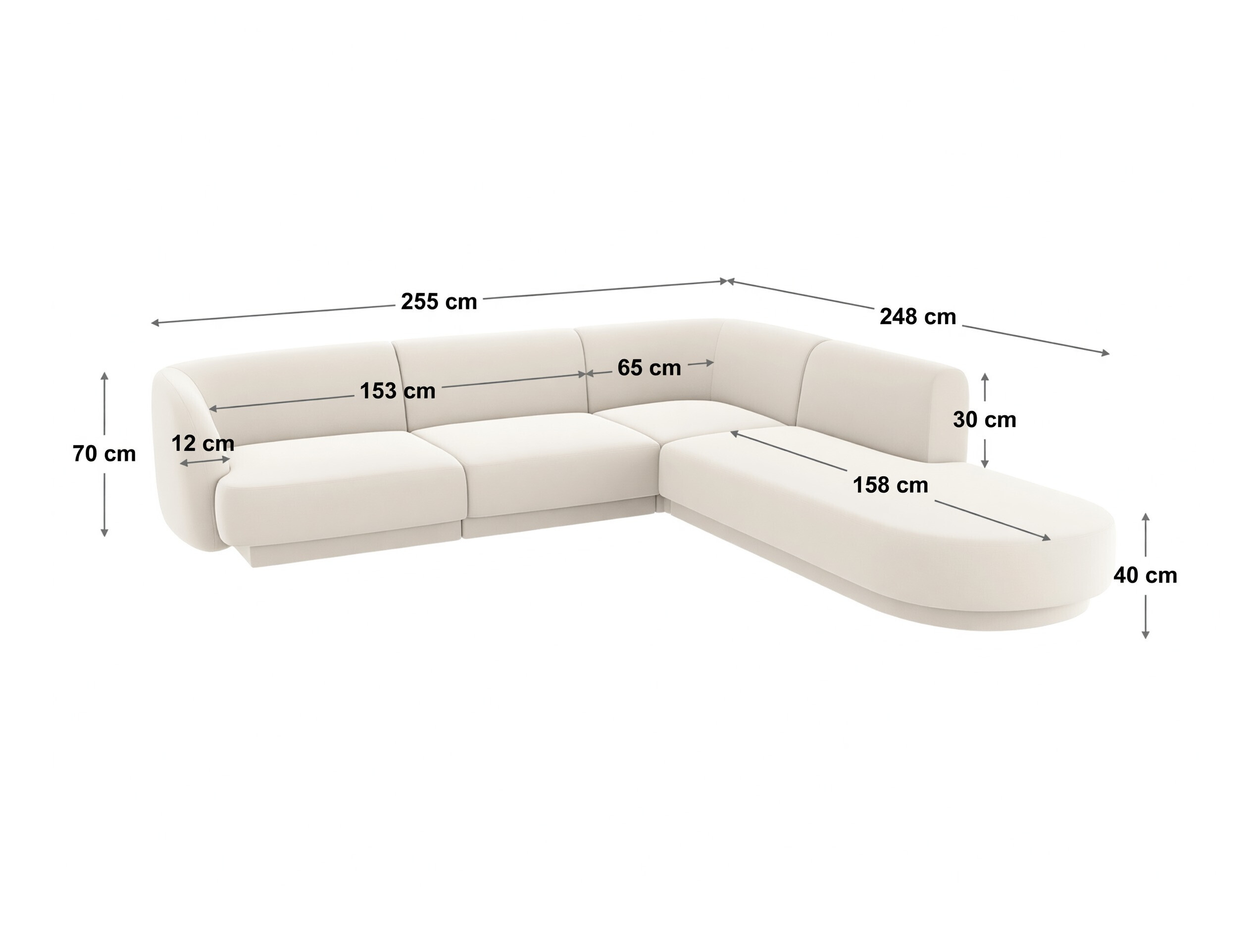 Modulinis minkštas kampas Tivlomi 106 (Bluvel 22)