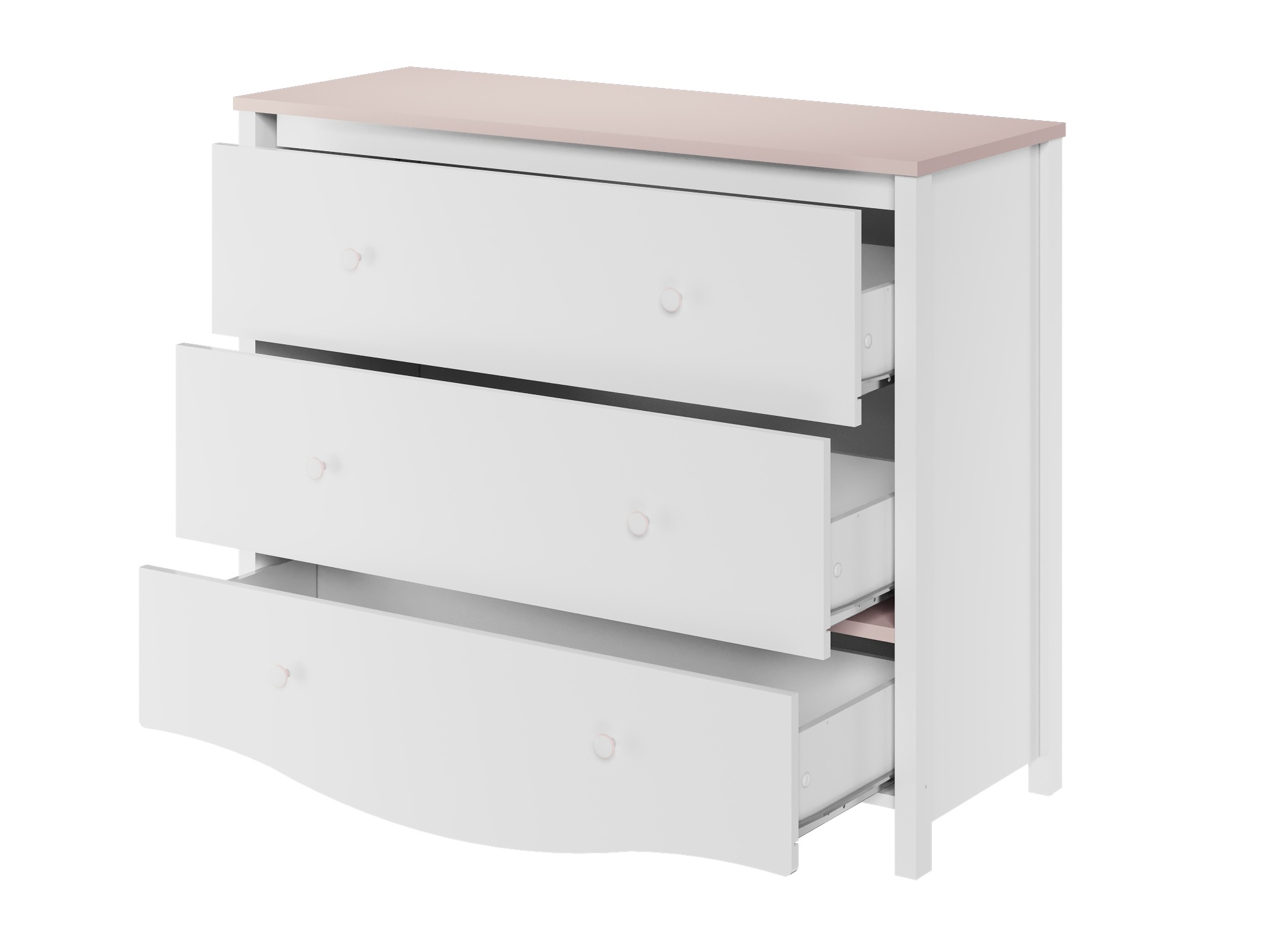 Komoda Velferi 125 (Balta + Rožinė)