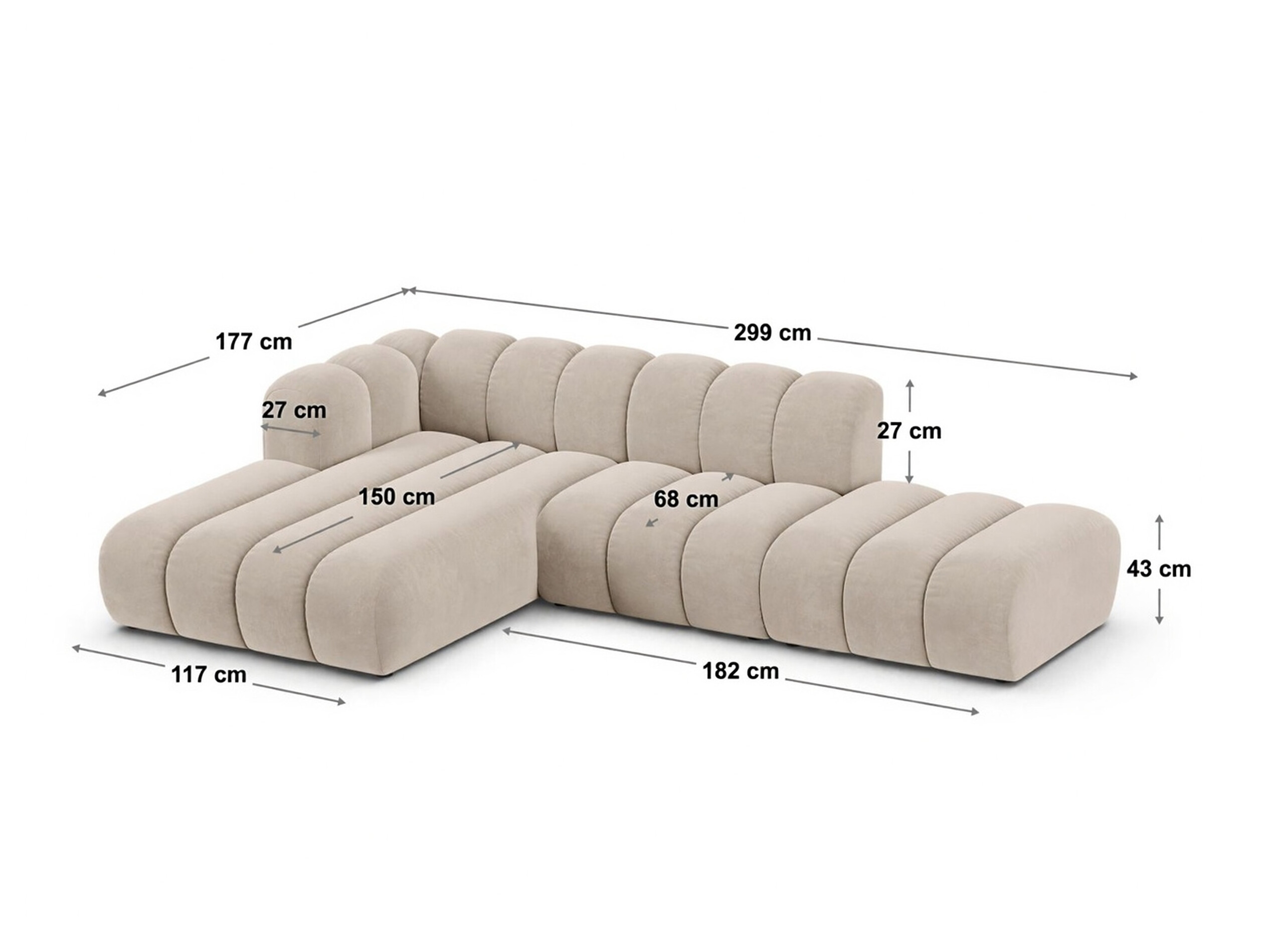 Modulinis minkštas kampas Cirleve 105 (Eden 12 Alyvuogių)