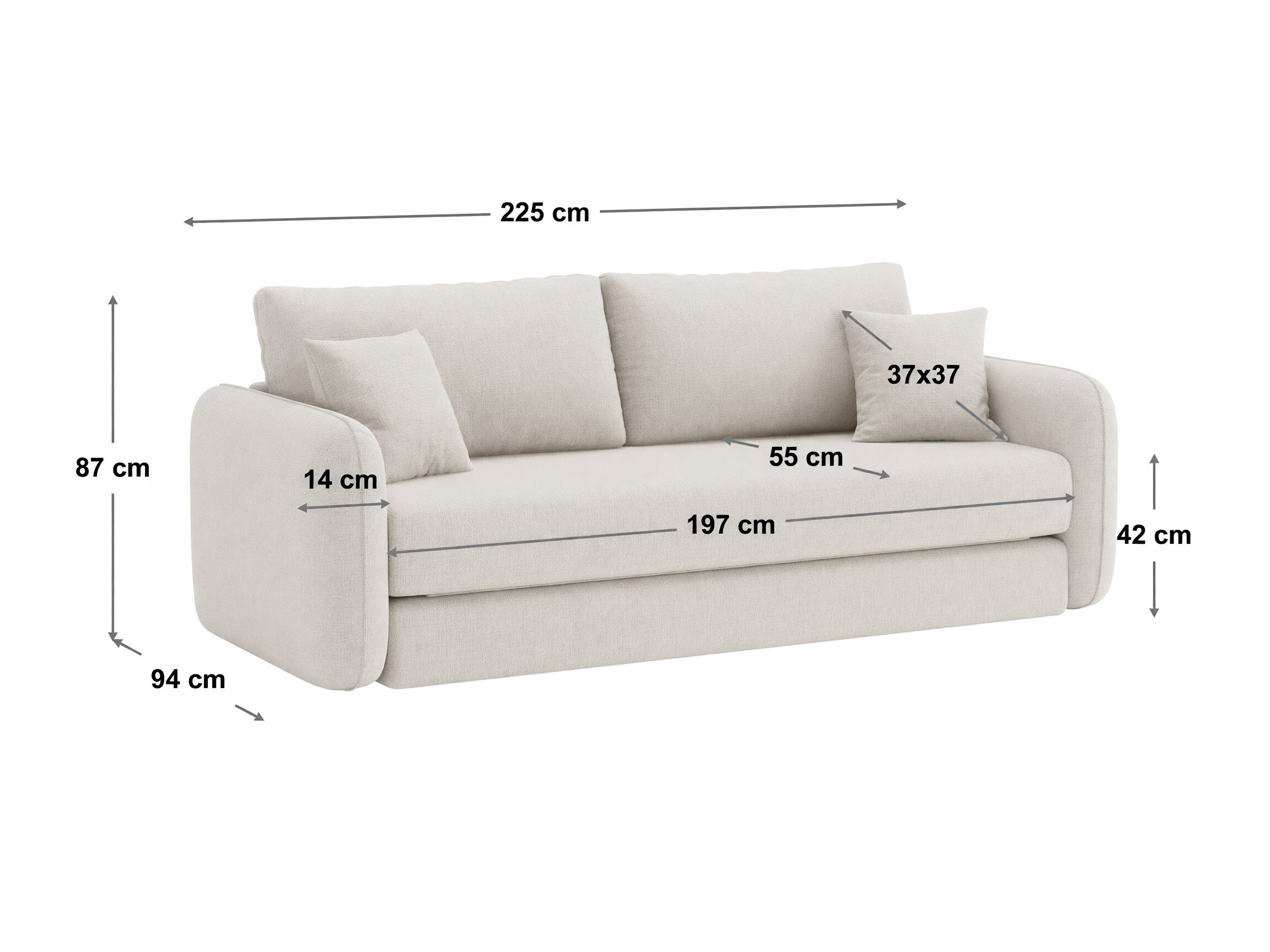 Sofa lova Beckley 358 (Moly 02)