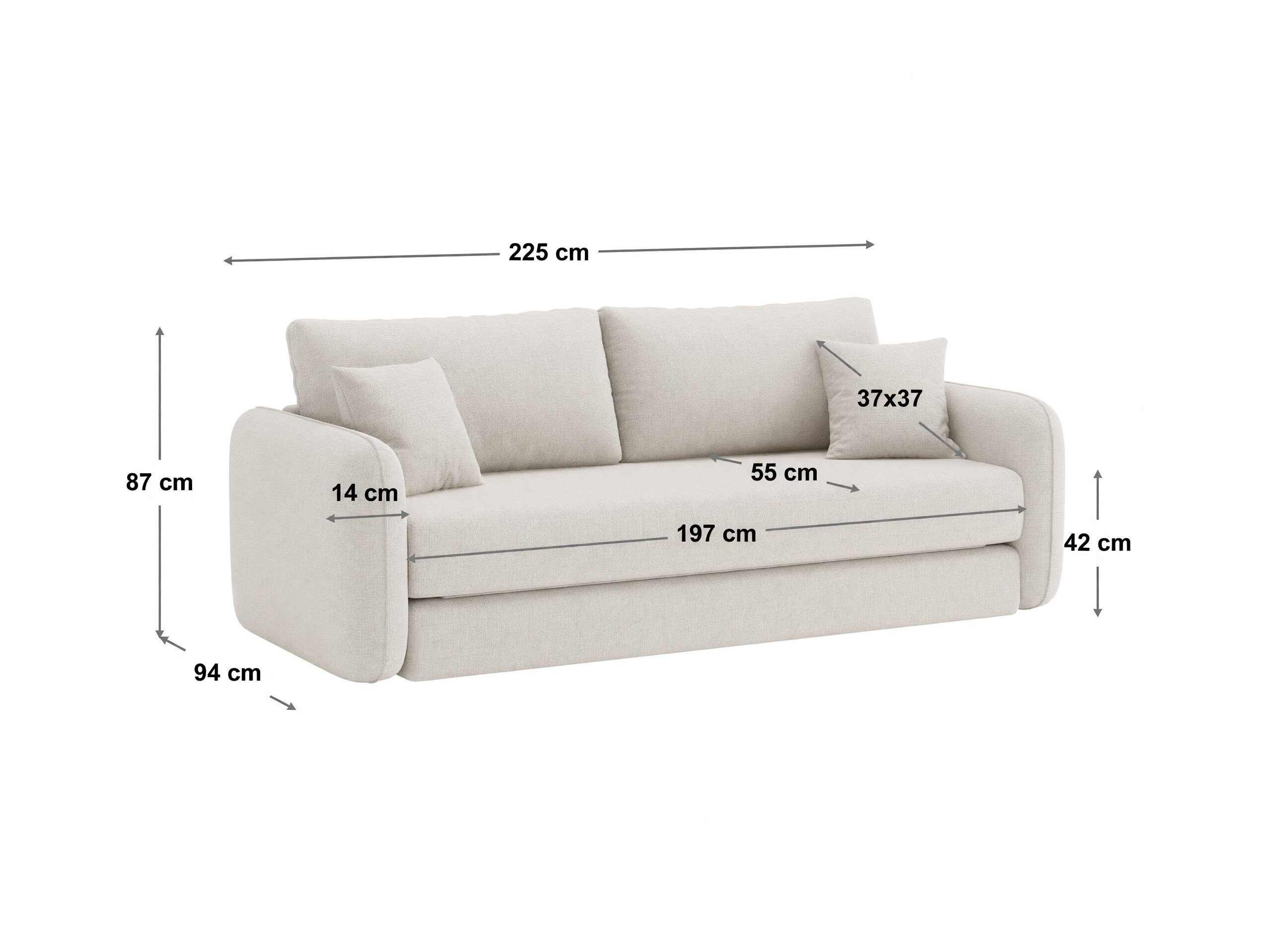 Sofa lova Beckley 358 (Moly 74)