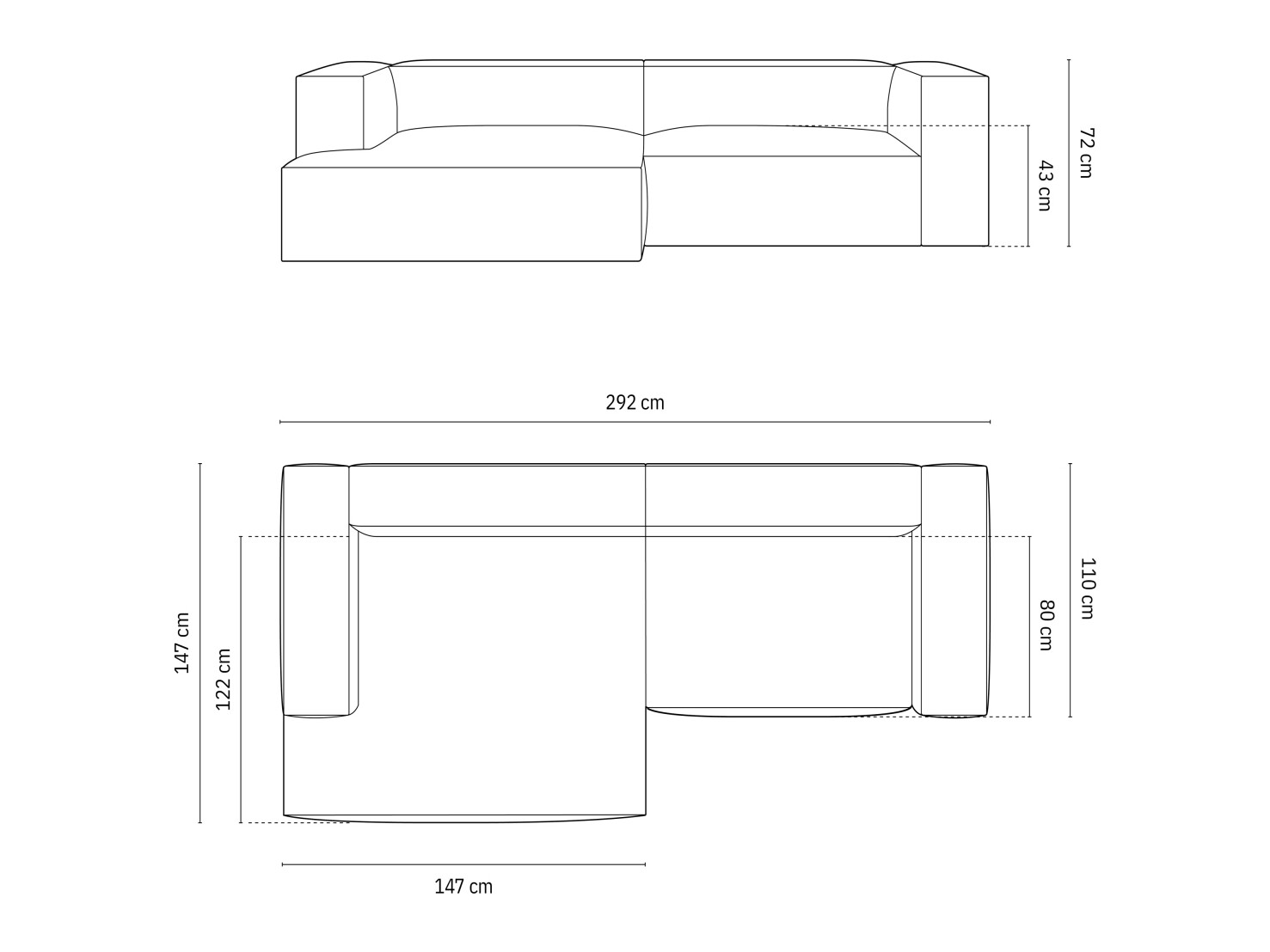 Modulinis minkštas kampas Beckley F120 (Paris Cream)