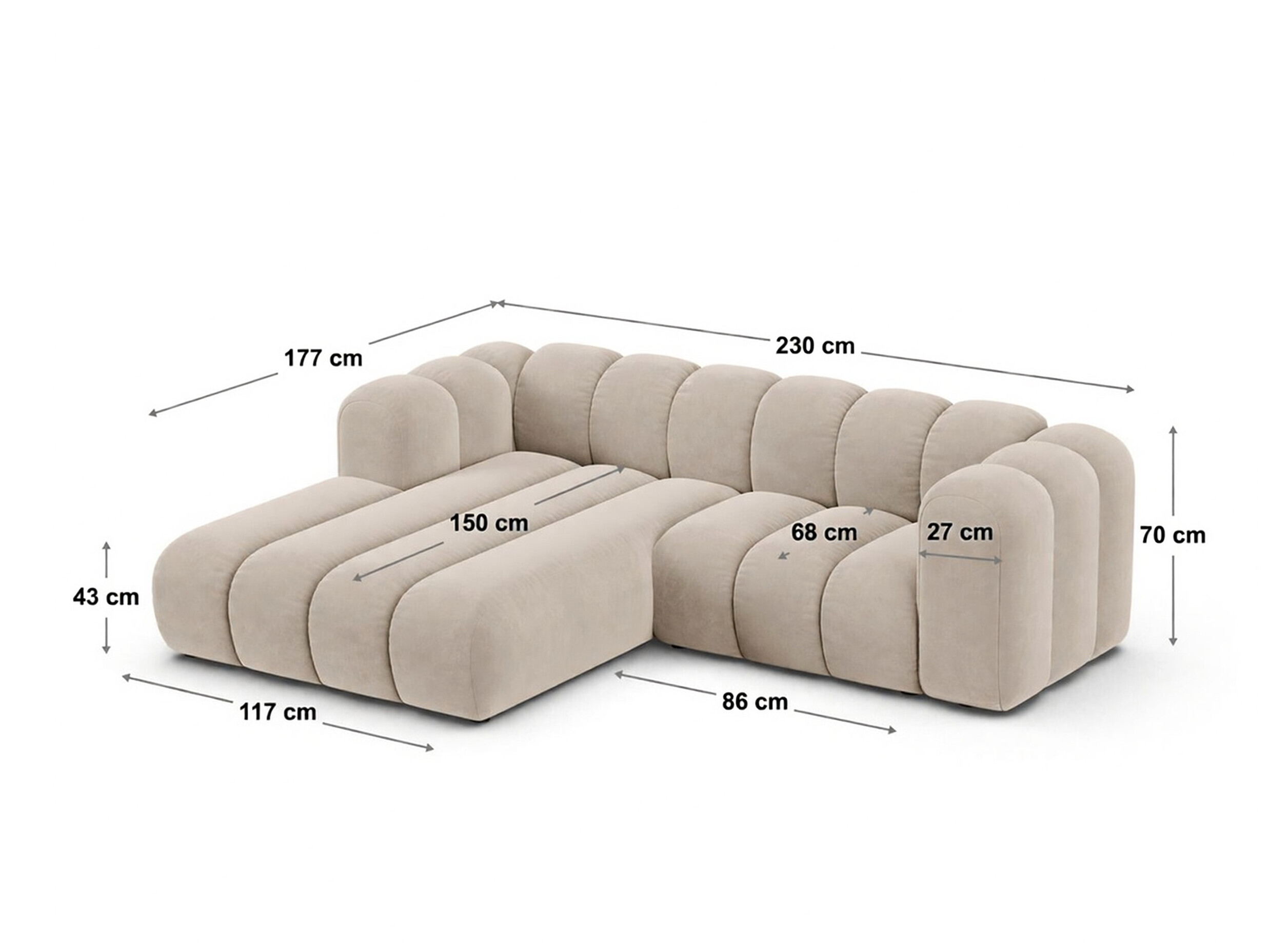 Modulinis minkštas kampas Cirleve 106 (Venus 2923)