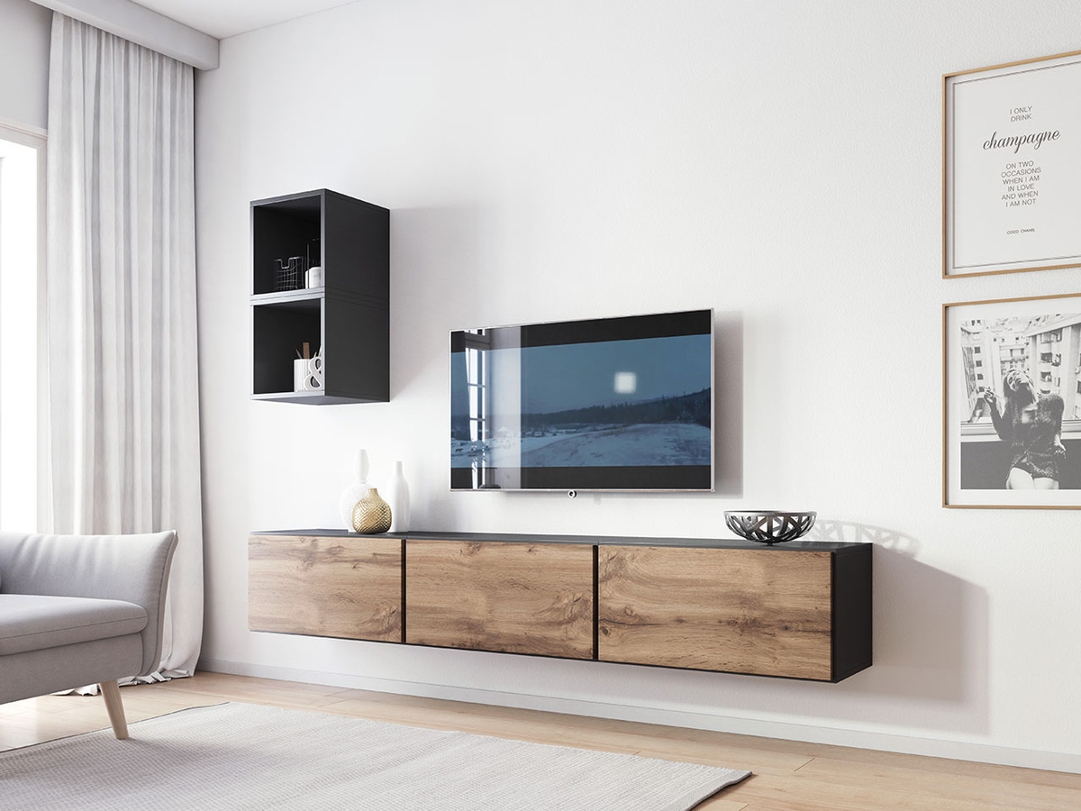 TV staliukas Corbele 102 (Antracitas + Votan ąžuolas)