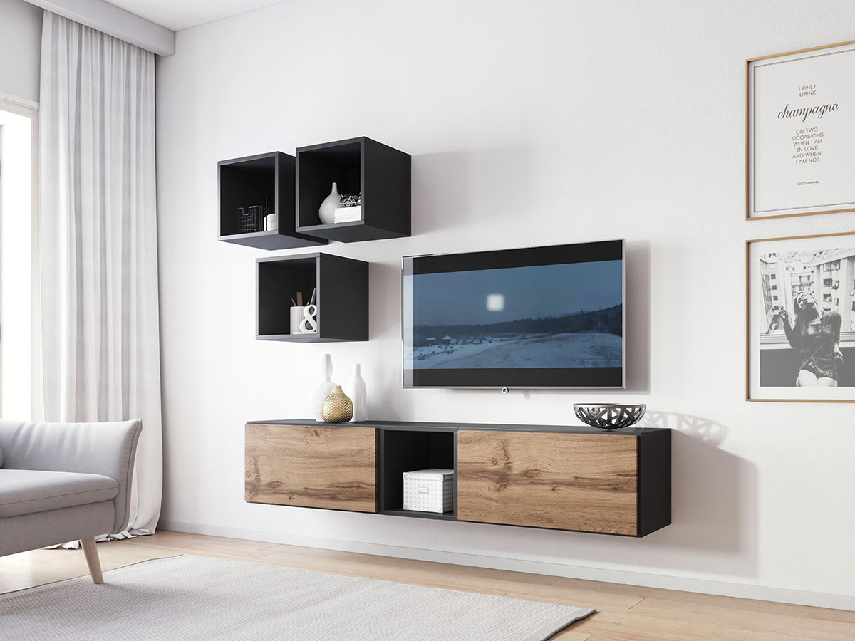 TV staliukas Corbele 102 (Antracitas + Votan ąžuolas)