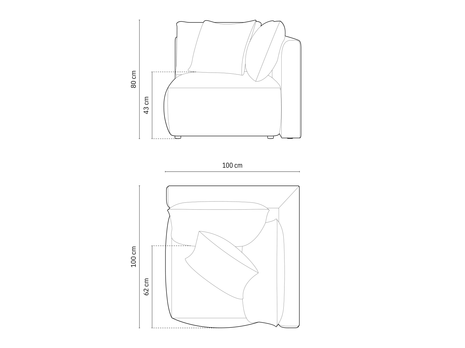 Modulinė sėdimoji dalis Ruvmone 100 (Casino Pearl)