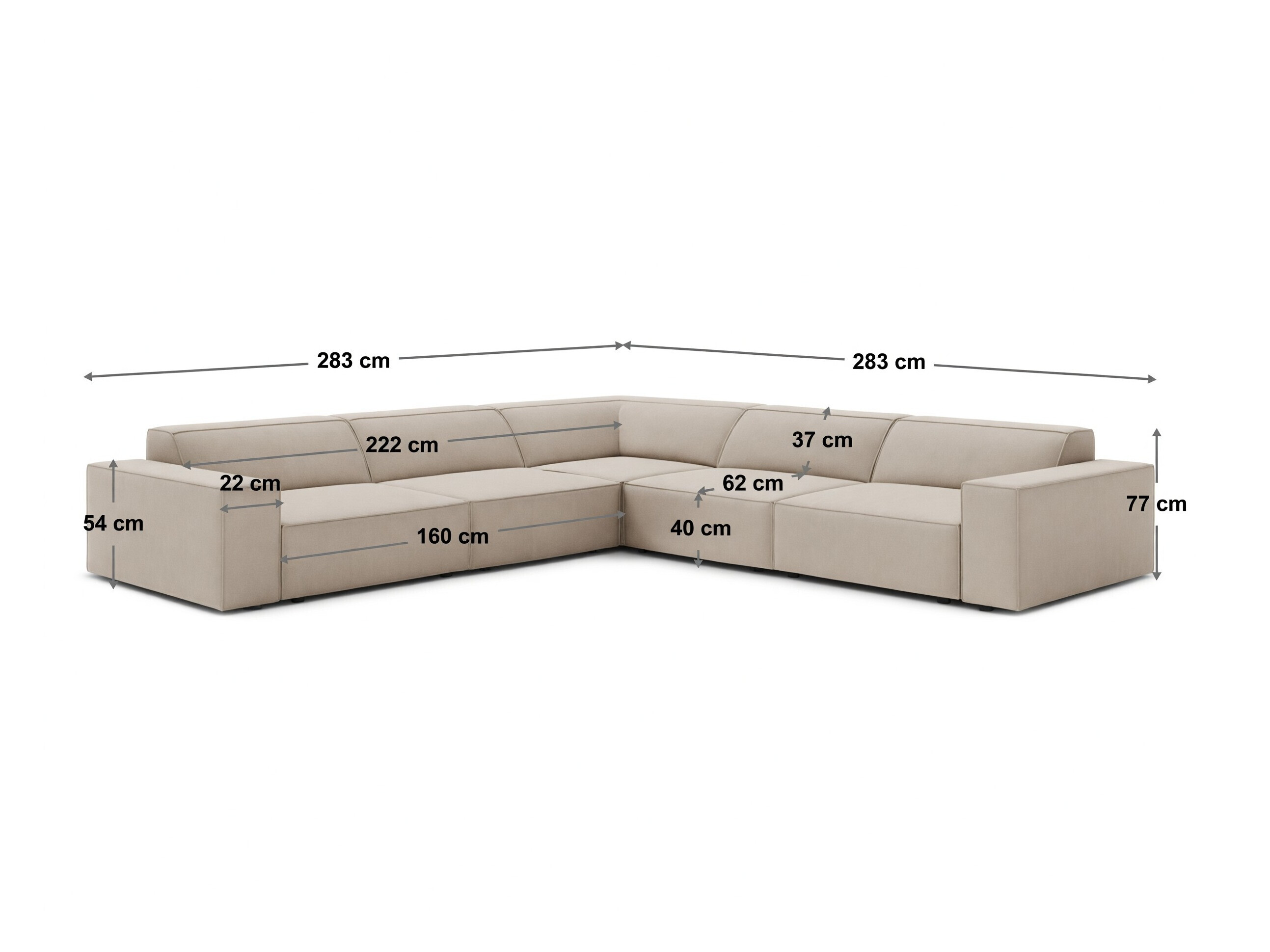 Modulinis minkštas kampas Lomcalu 125 (Bluvel 22)