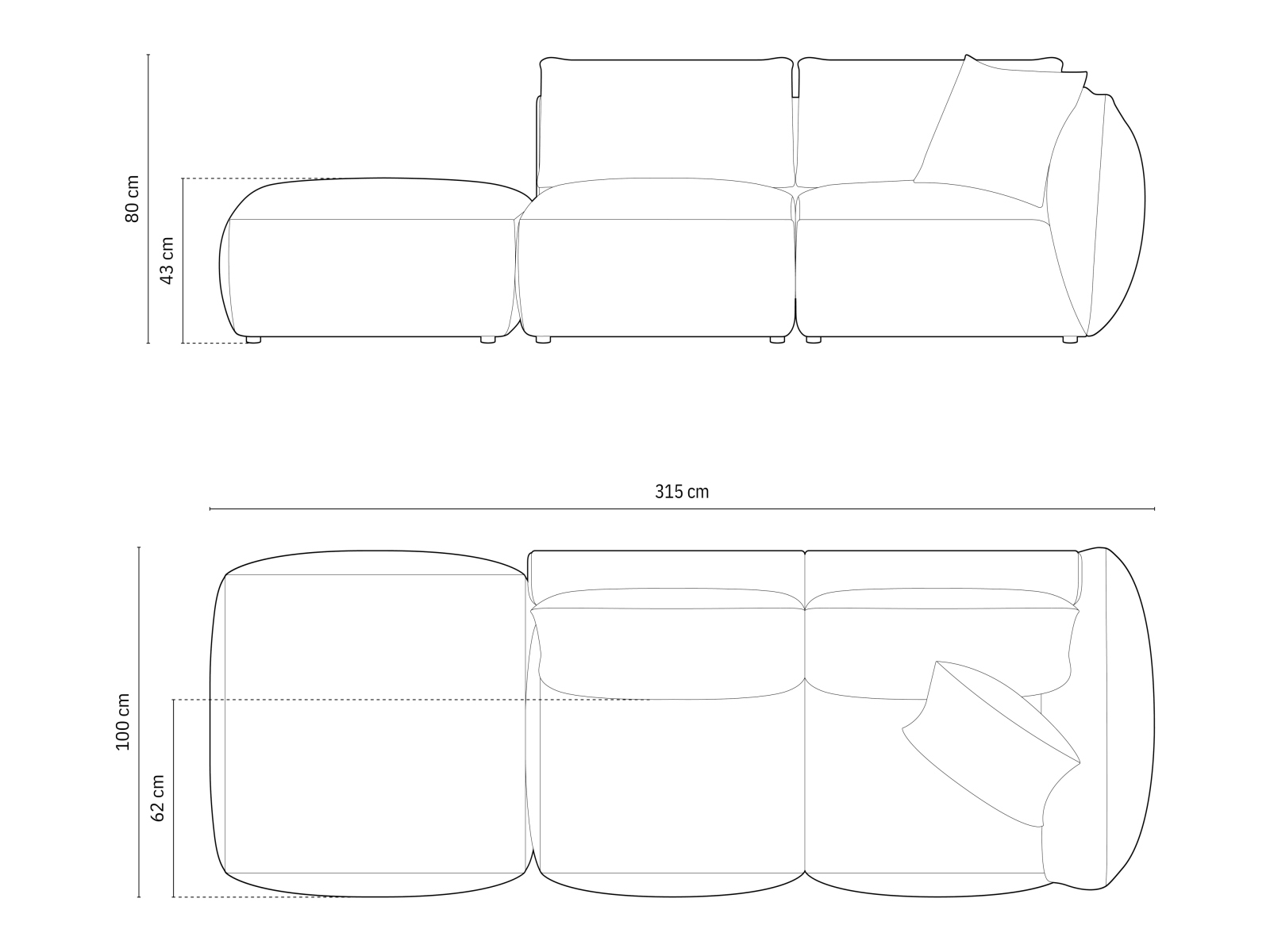 Modulinė sofa Ruvmone 105 (Casino Pearl)