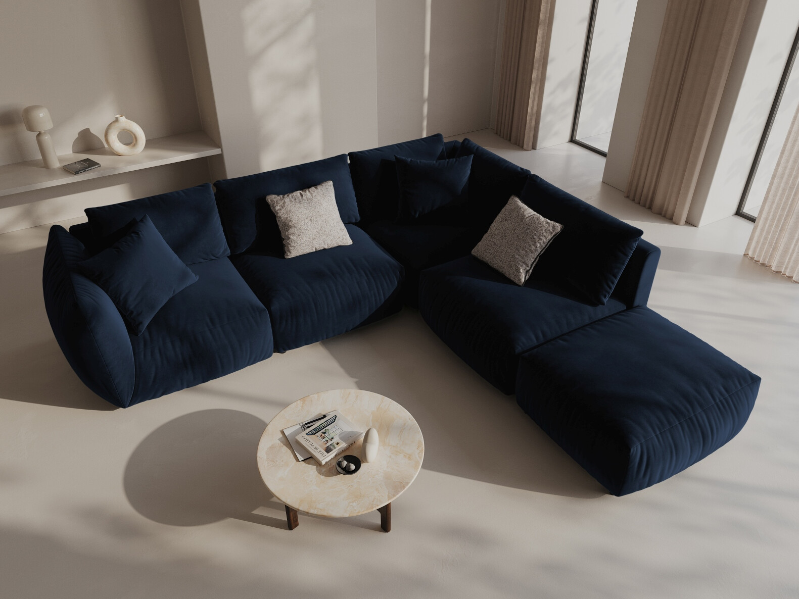 Modulinis minkštas kampas Ruvmone 108 (Casino Deep Blue)