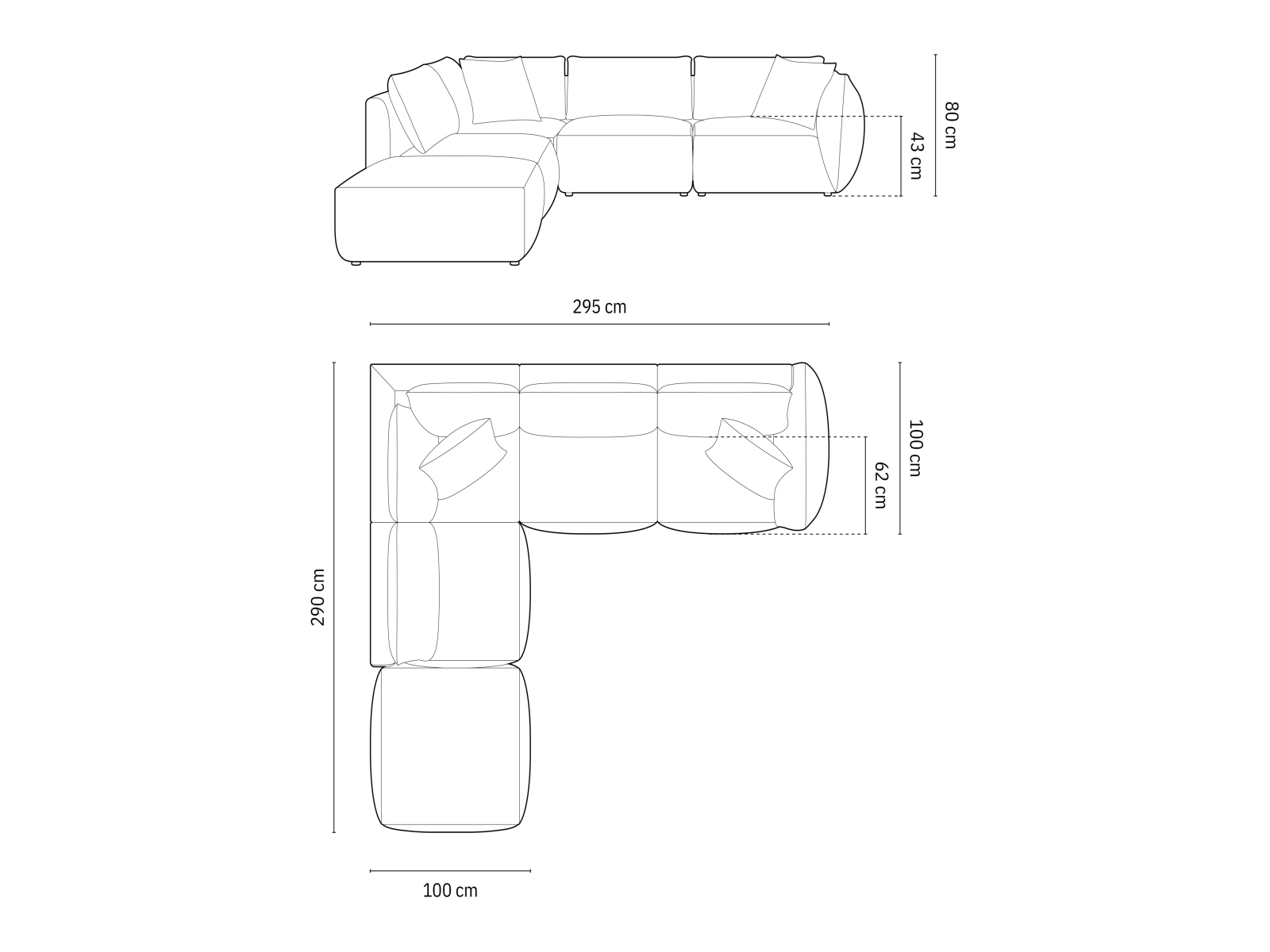 Modulinis minkštas kampas Ruvmone 108 (Casino Pearl)