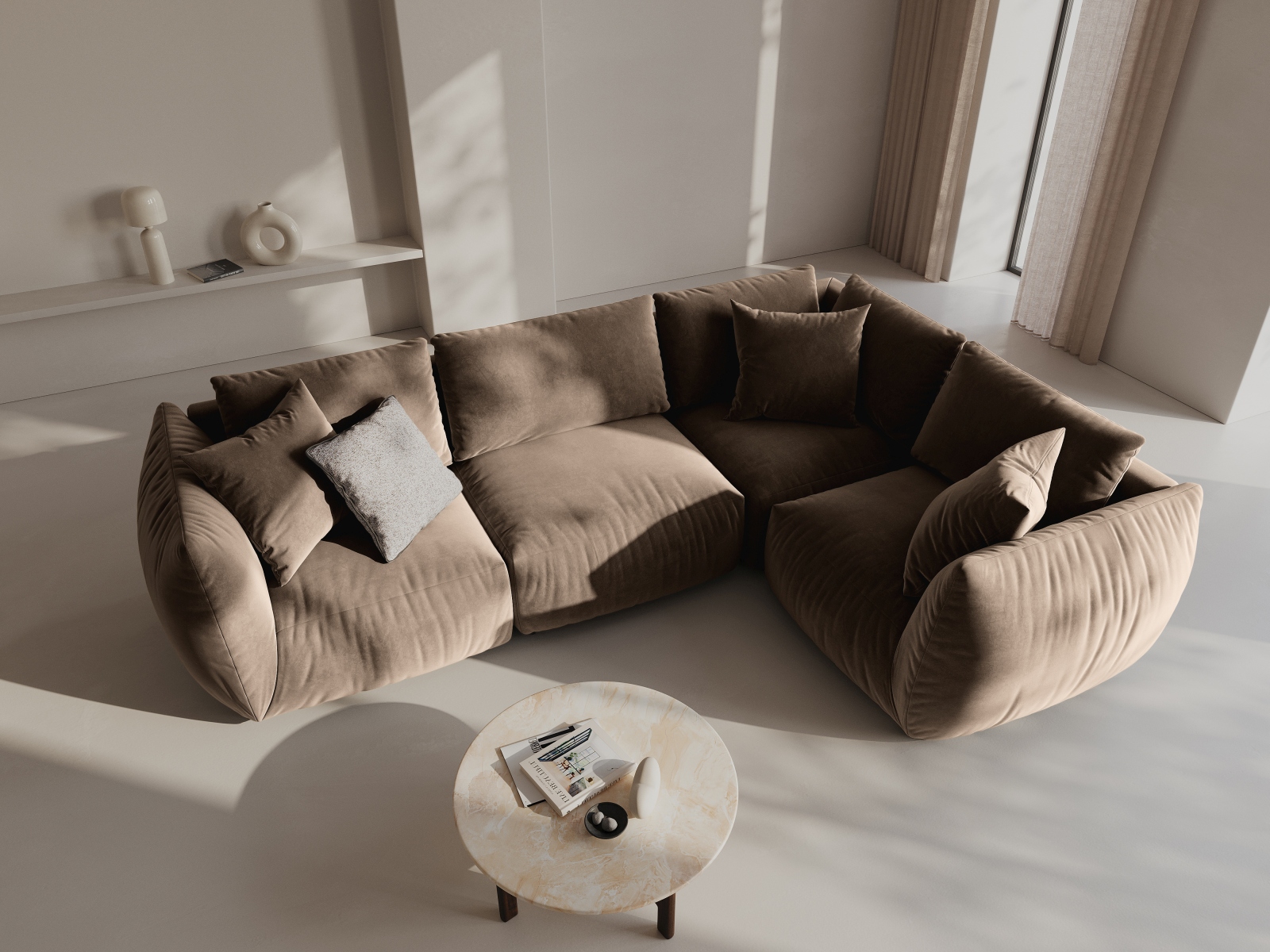 Modulinis minkštas kampas Ruvmone 109 (Casino Taupe)