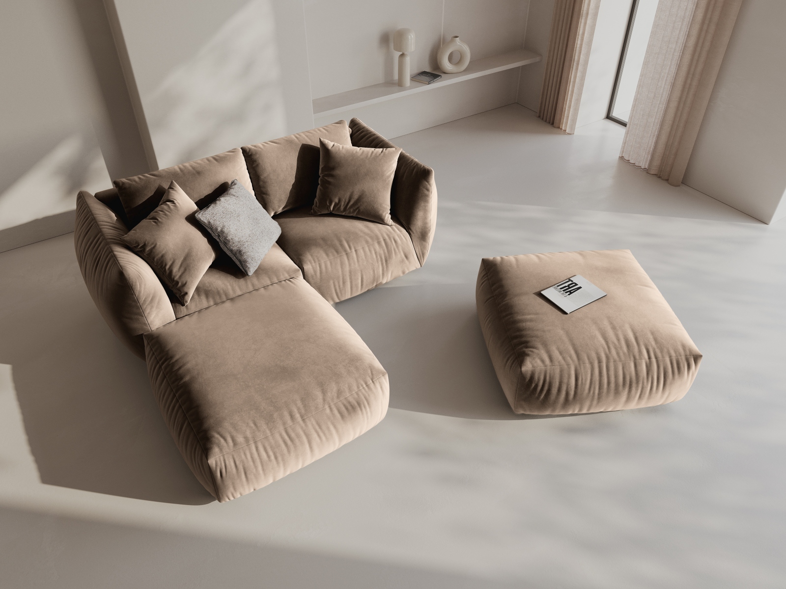 Modulinis minkštas kampas Ruvmone 110 (Casino Taupe)