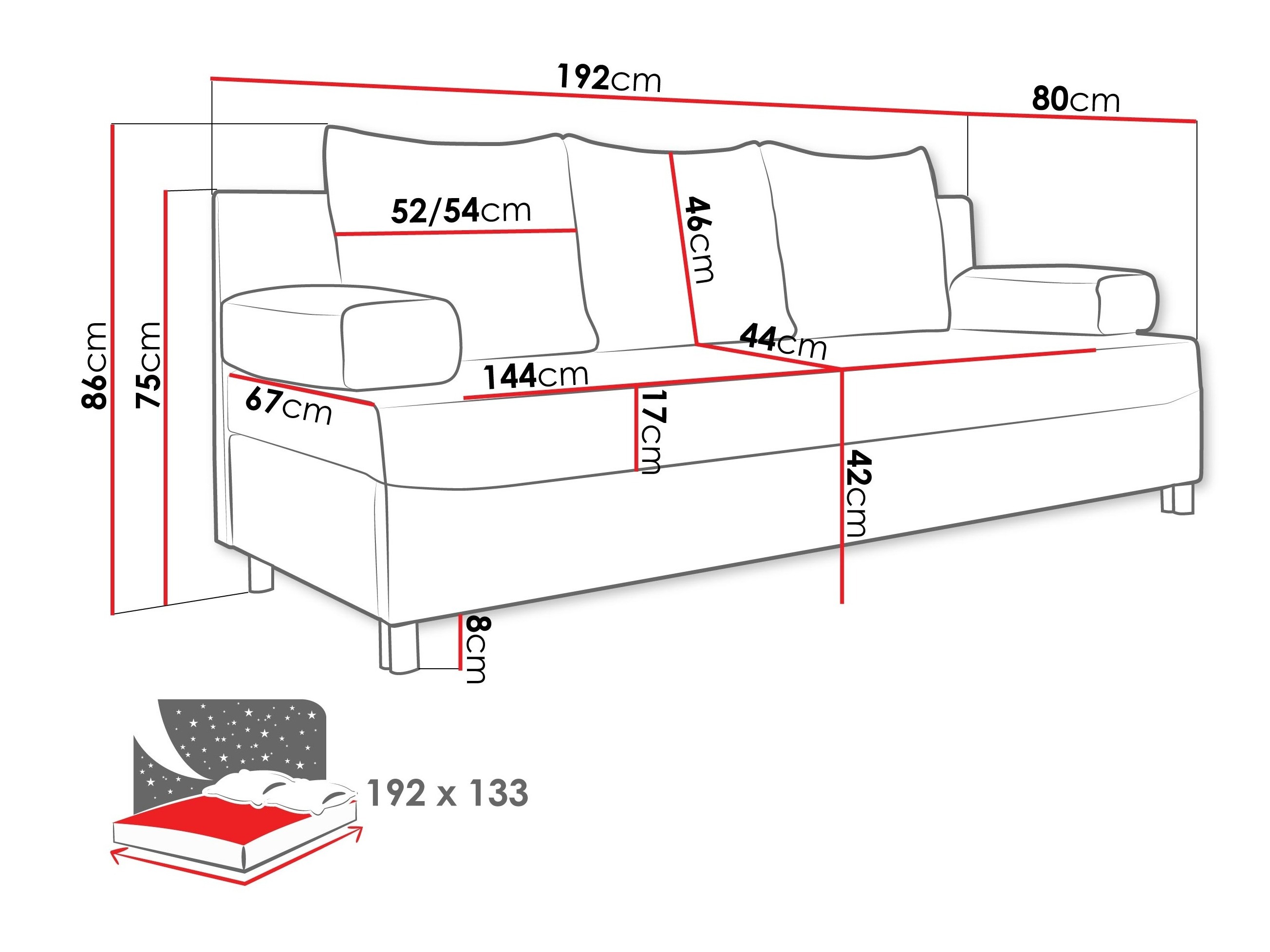 Sofa lova Comfivo Artes (Uttario Velvet 2963)