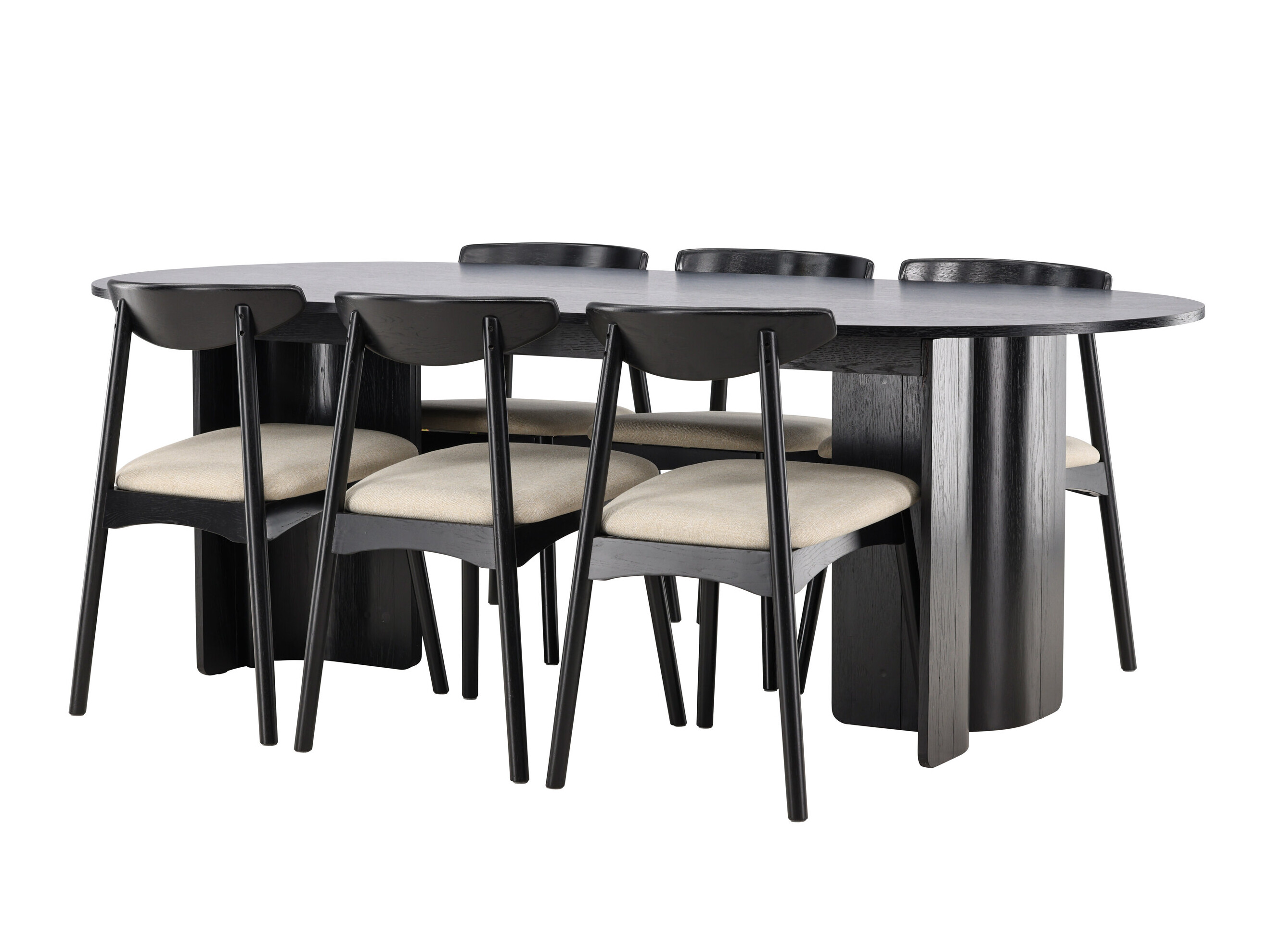 Valgomojo komplektas Dallas 5280 (Juoda + Smėlinė)