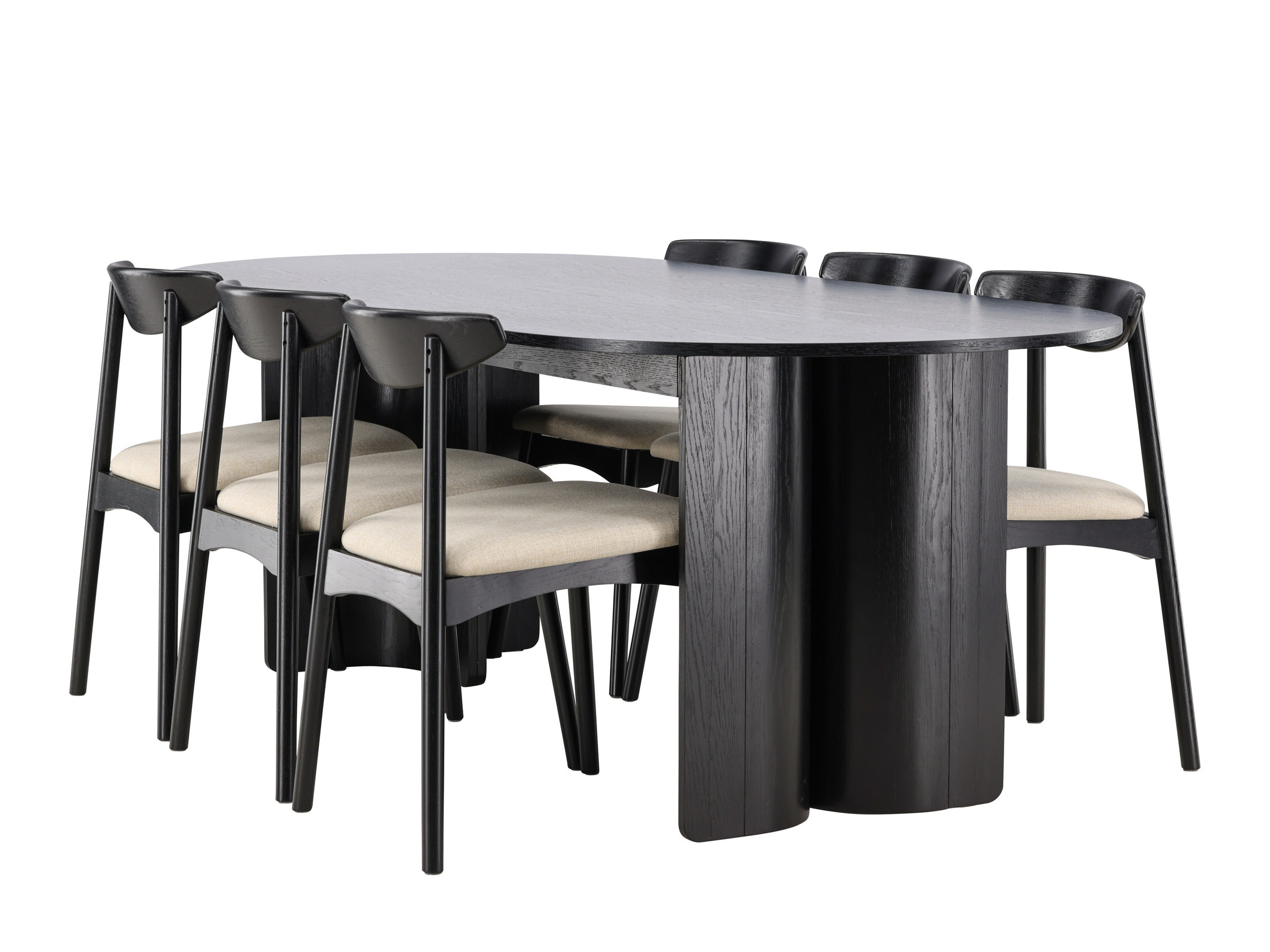 Valgomojo komplektas Dallas 5280 (Juoda + Smėlinė)