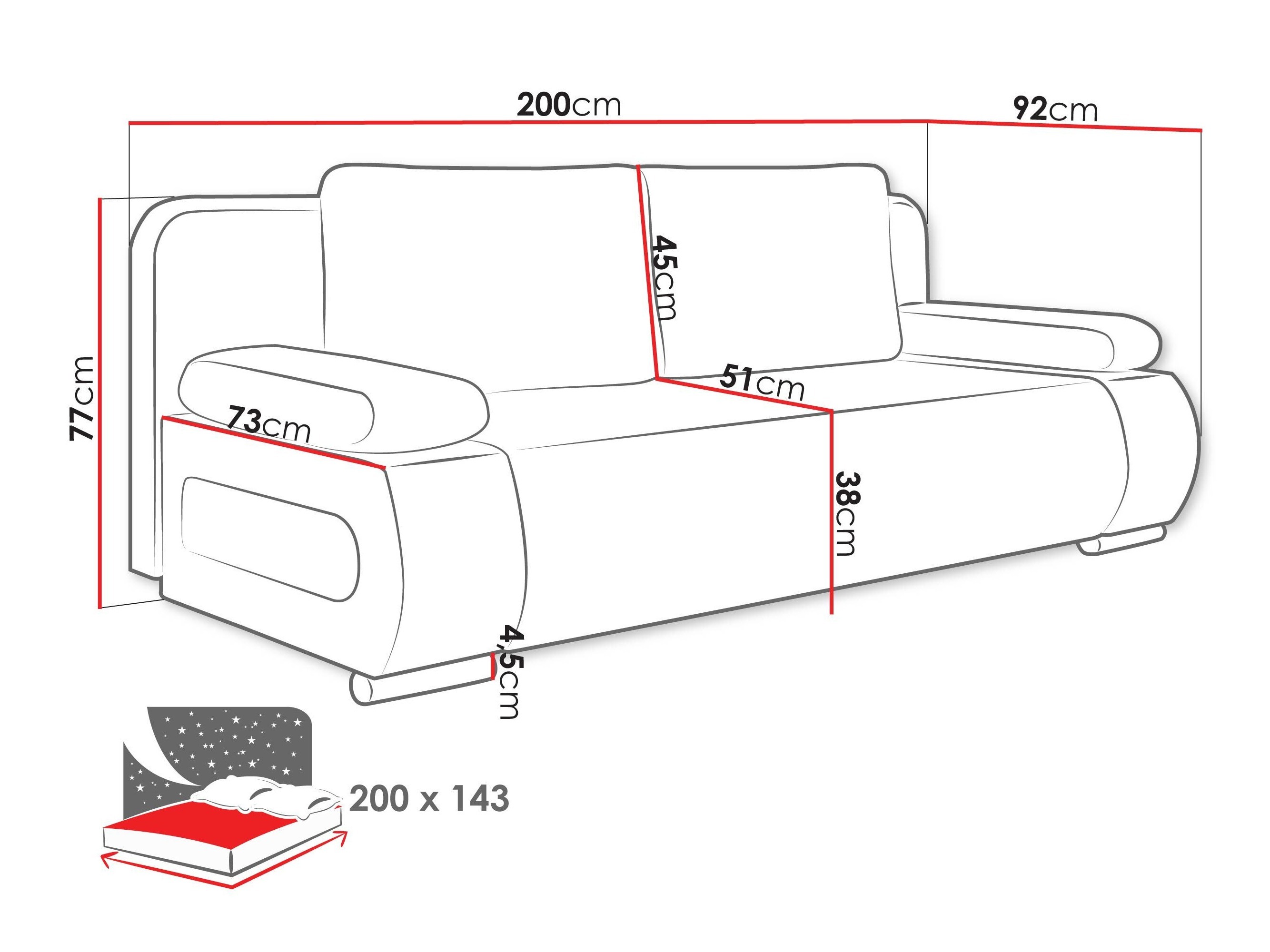 Sofa lova Comfivo Pudor (Kronos 52 + Poso 52)
