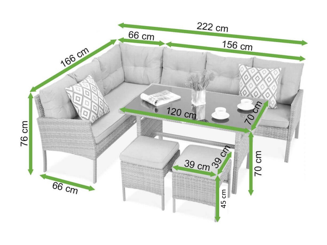 Lauko baldų komplektas Forney 100 (Smėlinė)