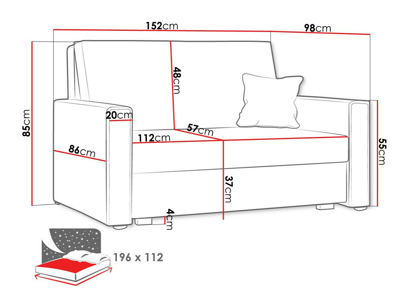 Sofa lova ST8832 su pažeista pakuote