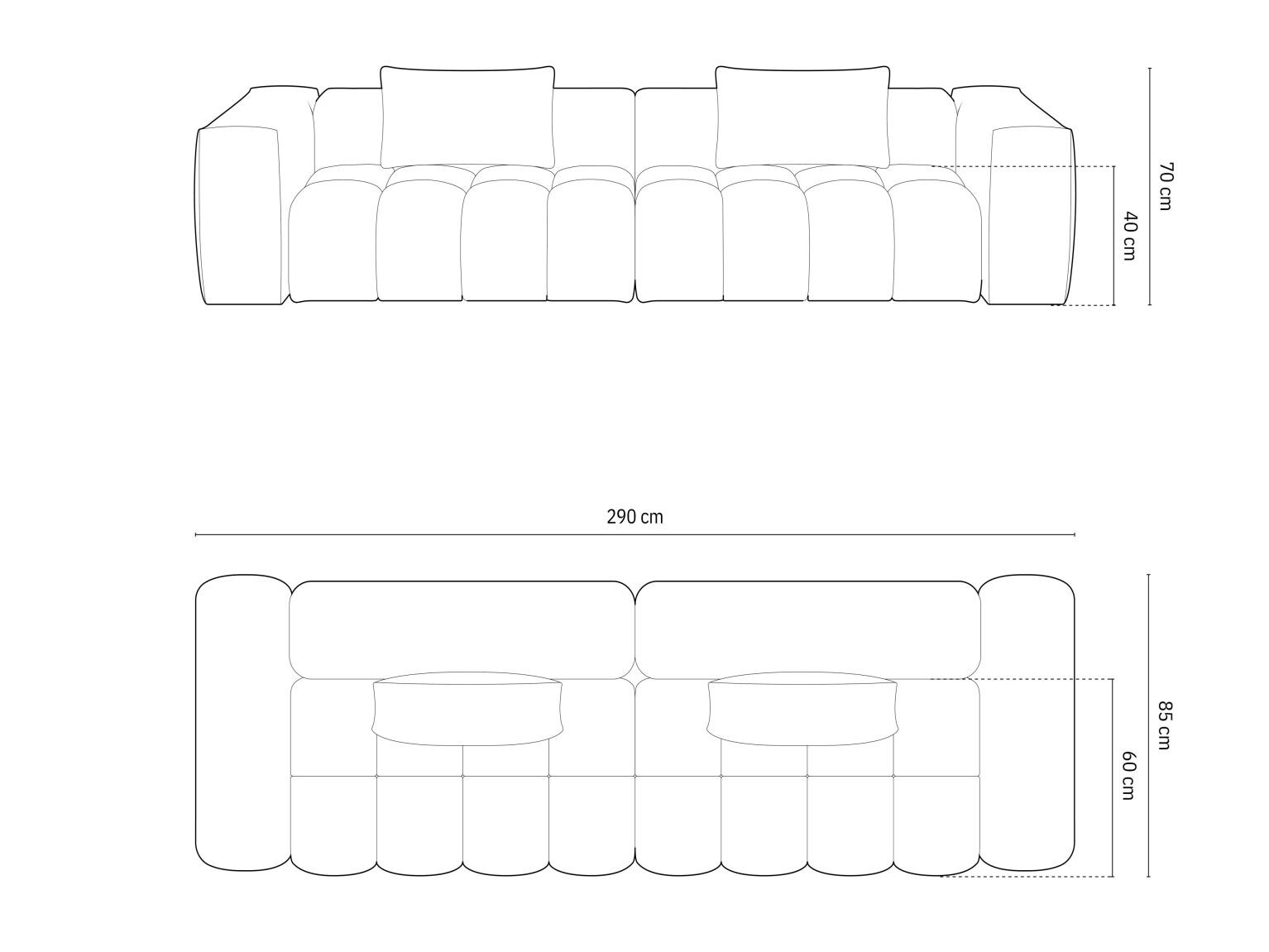 Sofa Odeveno 100 (Casino Deep Blue)