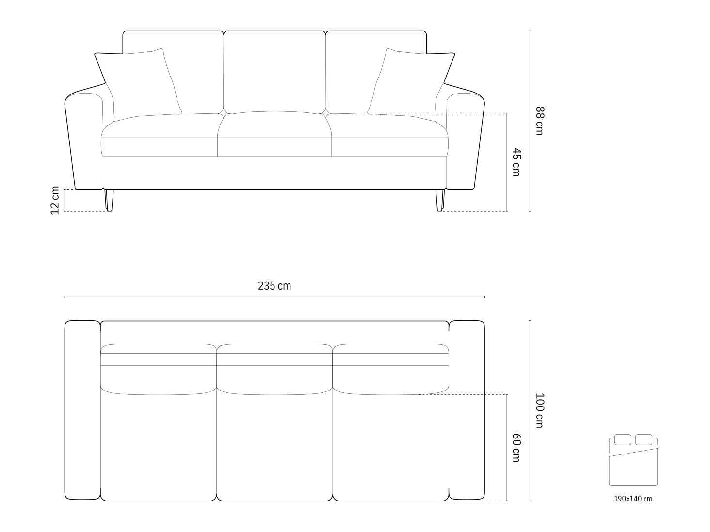 Sofa lova Lomveso 105 (Riviera 80)