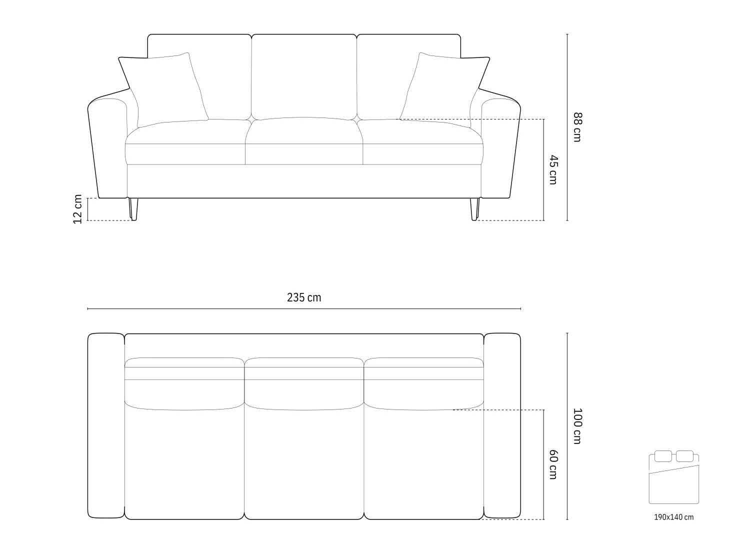 Sofa lova Lomveso 106 (Riviera 100)