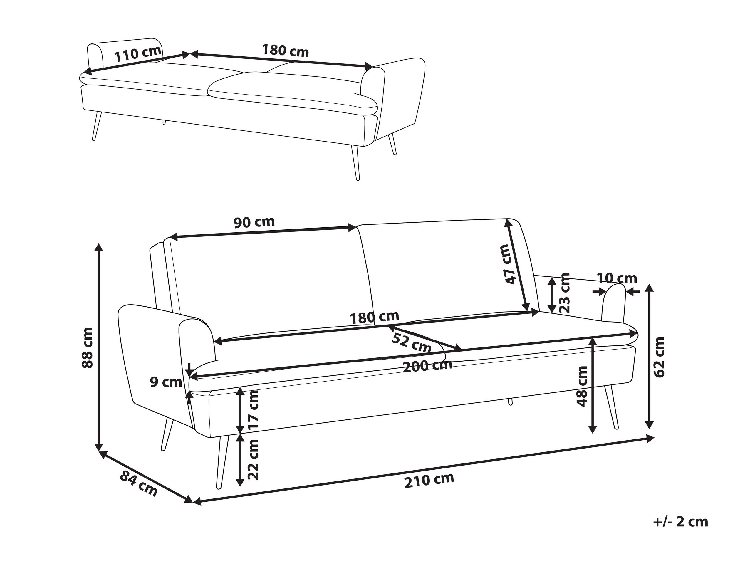 Sofa lova Berwyn 1564 (Smėlinė)
