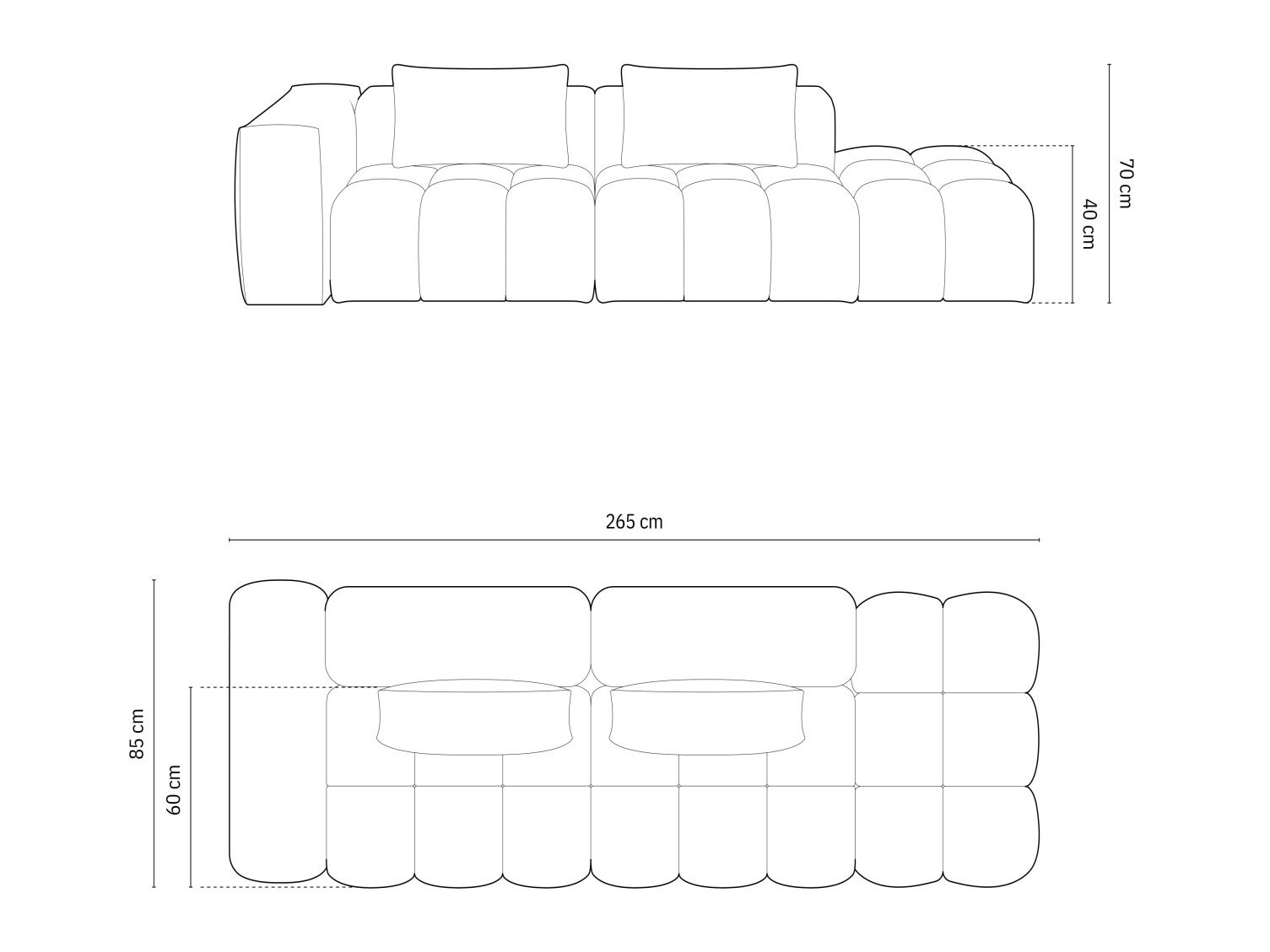 Sofa Odeveno 107 (Casino Sand)