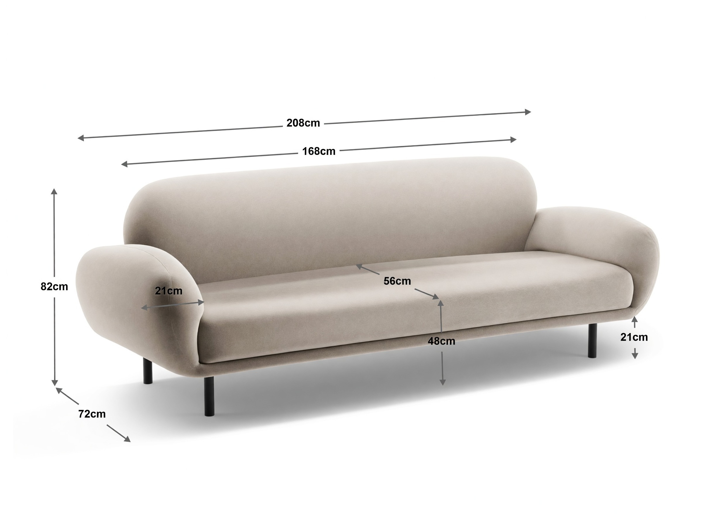 Sofa Beckley 344 (Silencio 72)