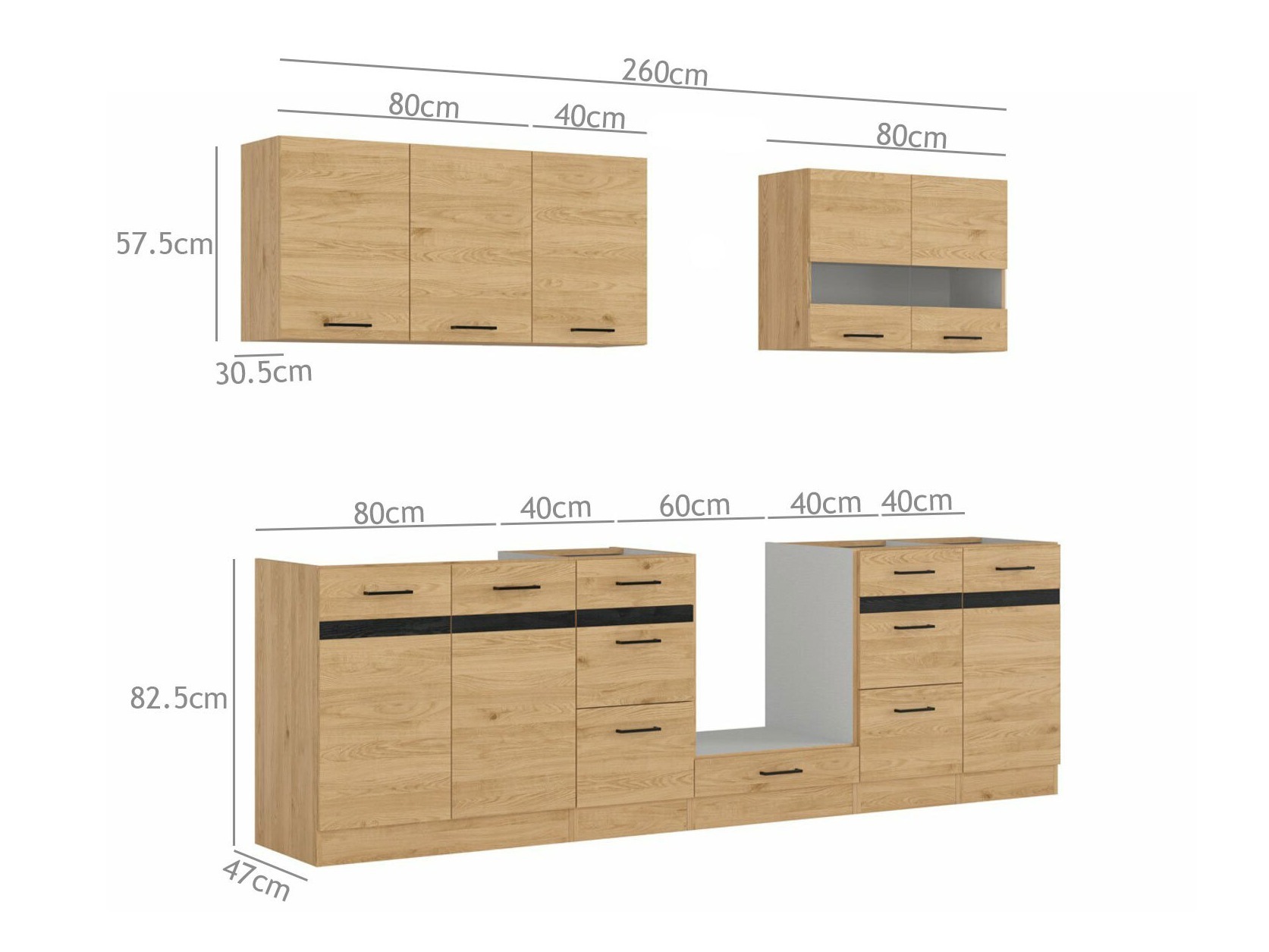 Modulinis virtuvės komplektas Dela 117